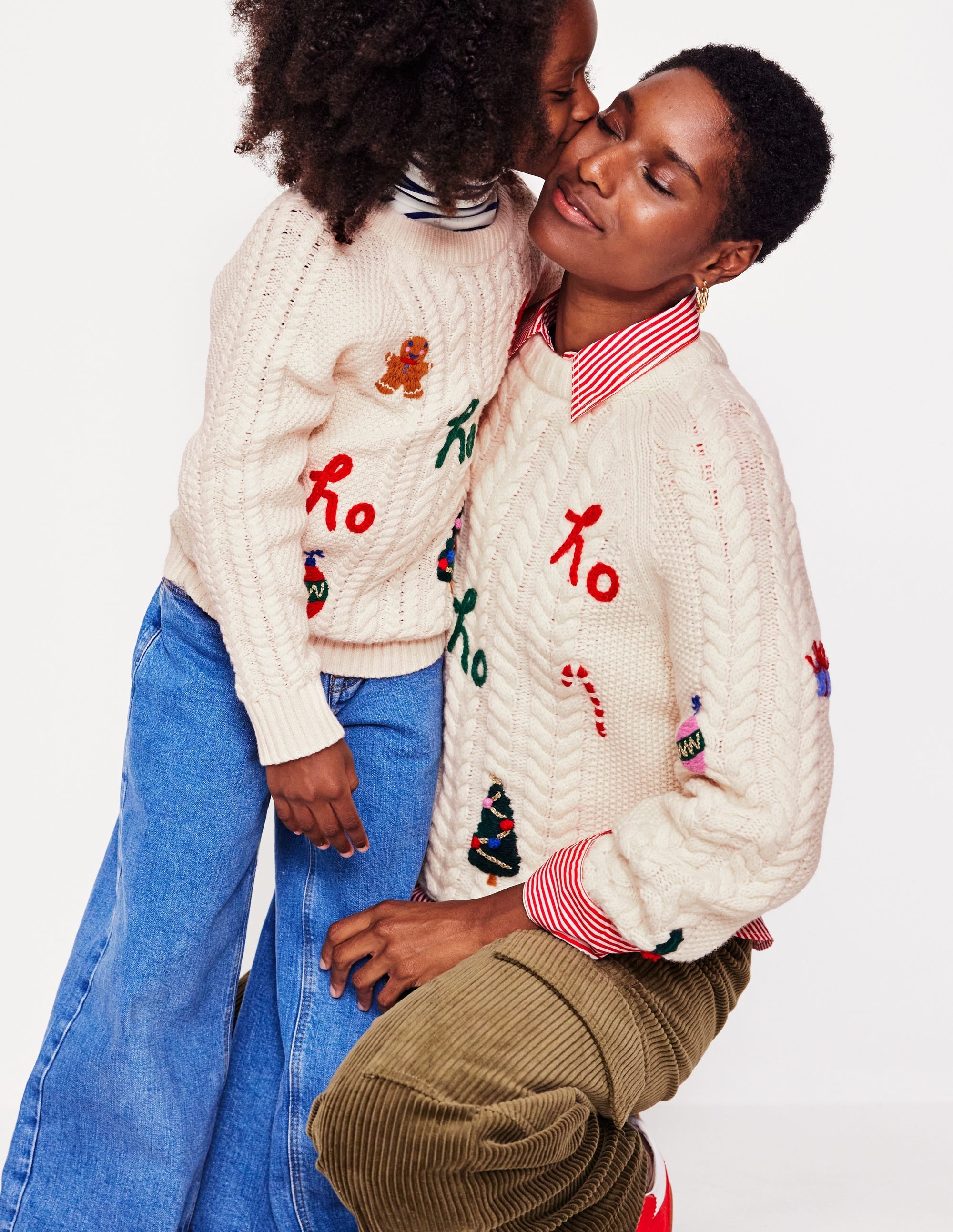 Heritage Cable Jumper-Warm Ivory, Ho Ho Ho - Image 5