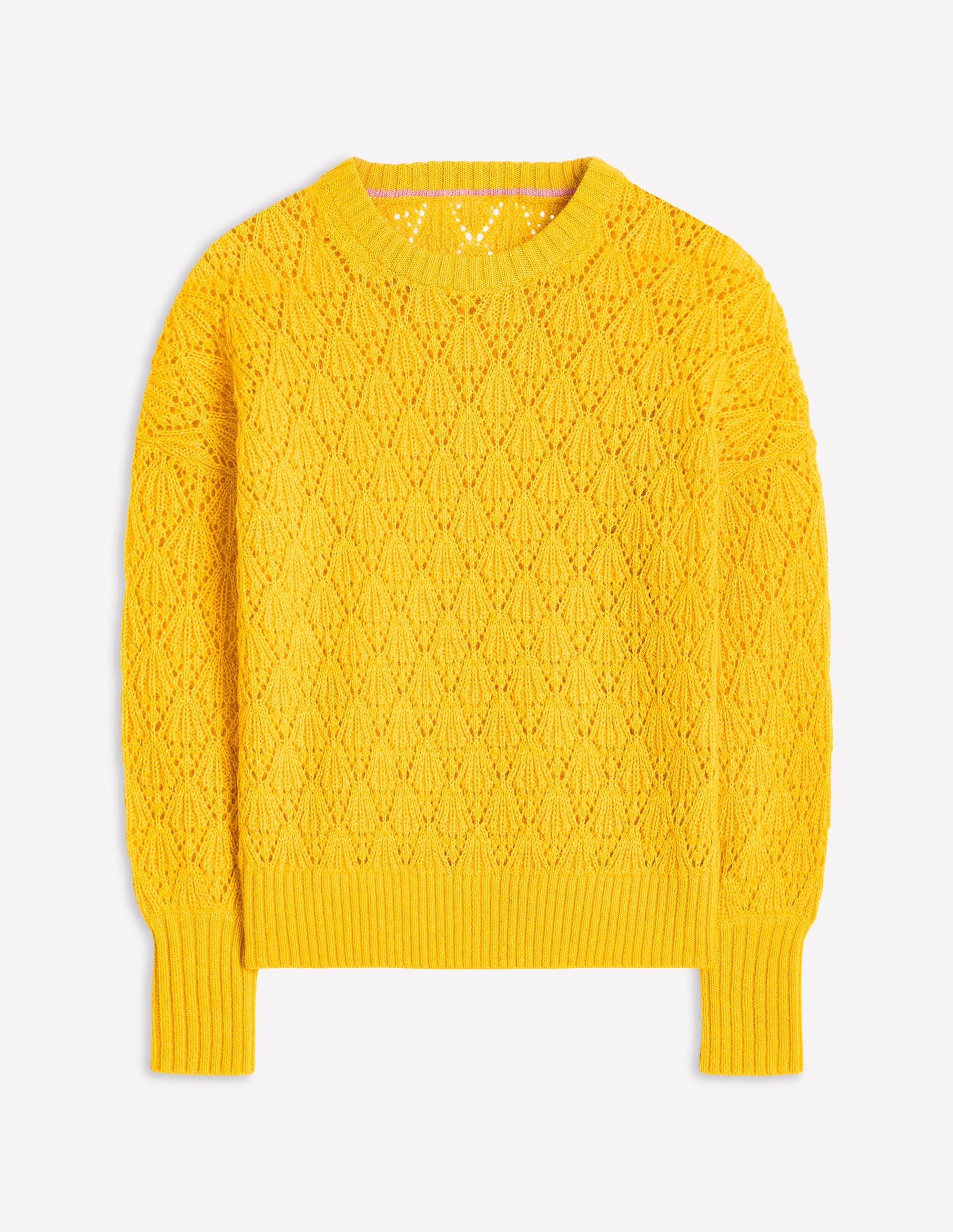 Chunky Pointelle Jumper-Pineapple Yellow - Image 6