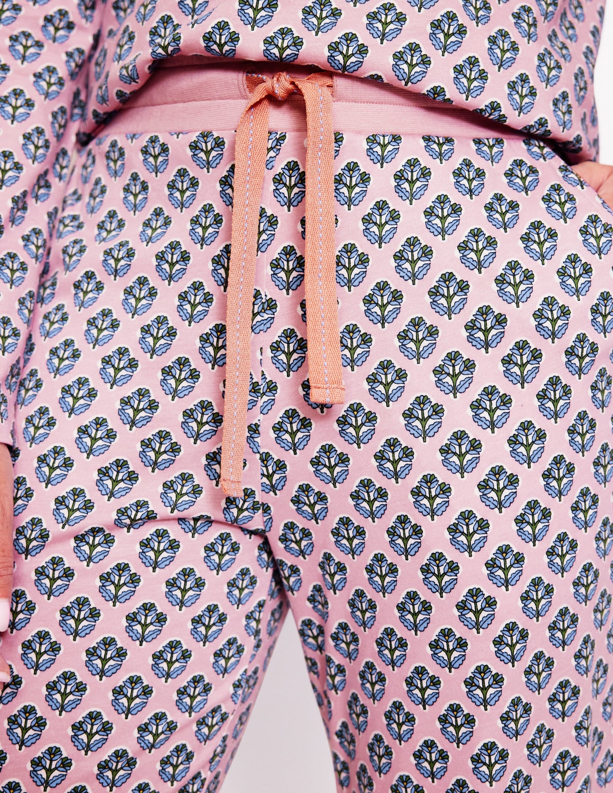 Jersey Pyjama Bottoms-Quartz, Pome Stamp - Image 2