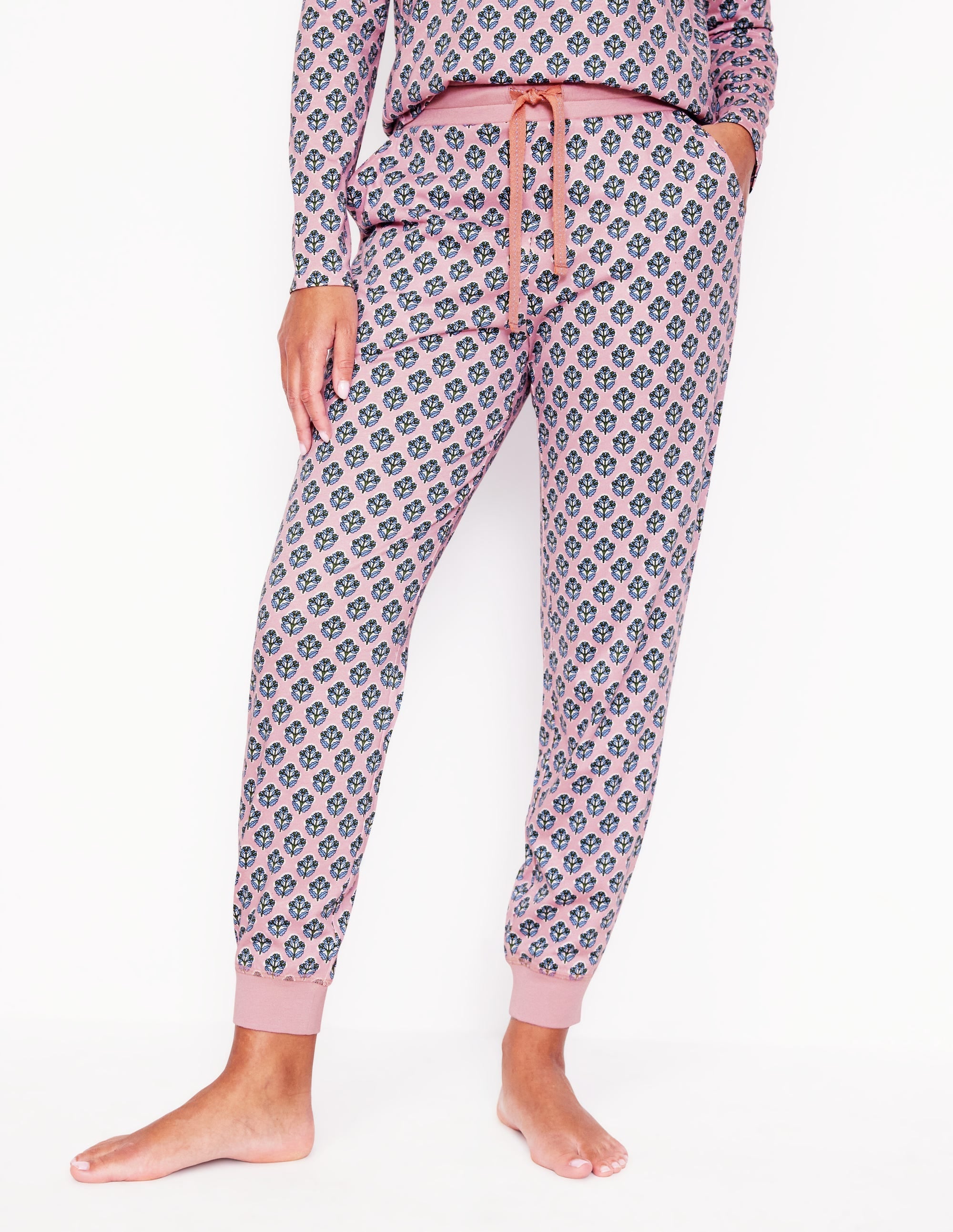 Jersey Pyjama Bottoms-Quartz, Pome Stamp - Image 4