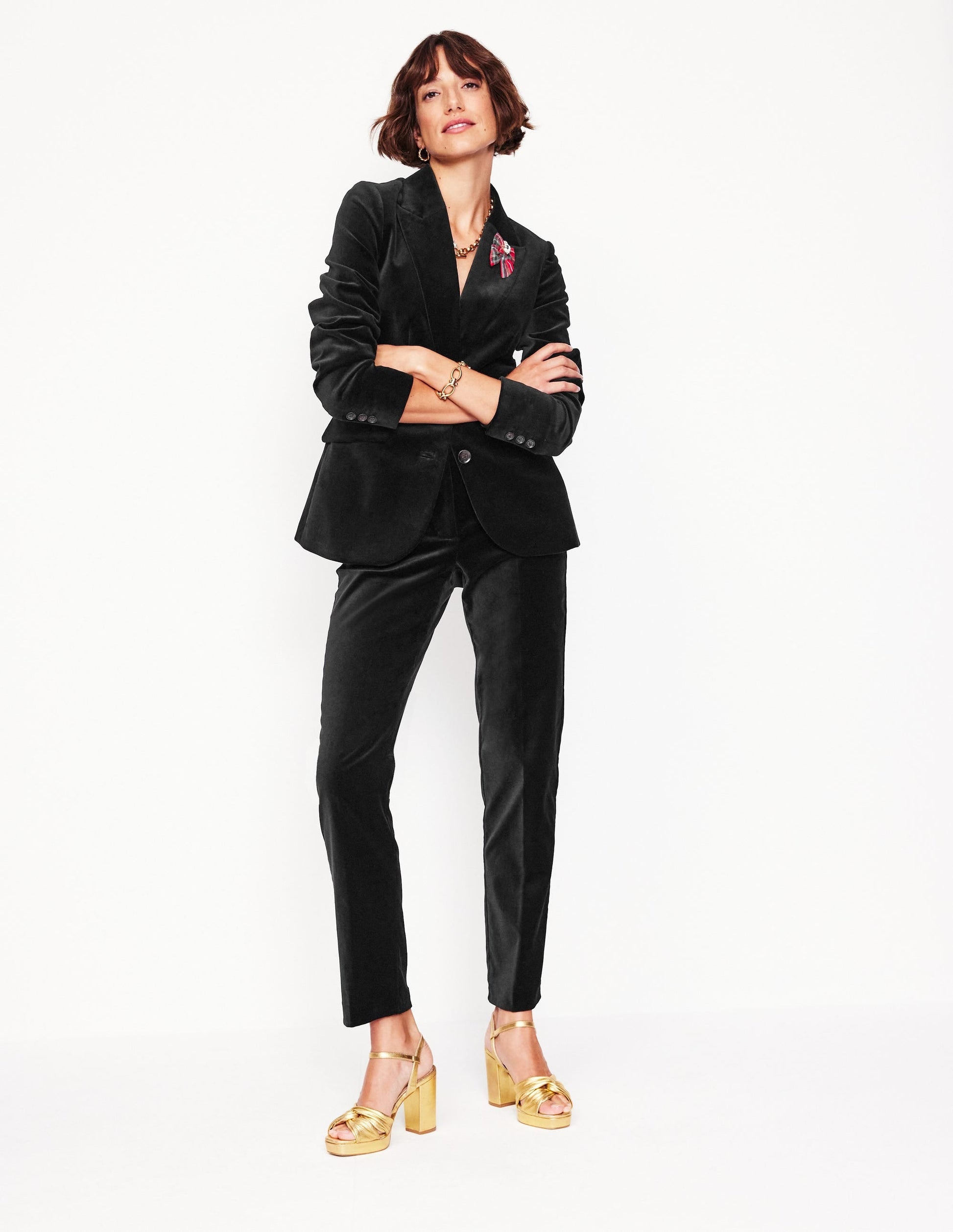Kew Velvet Trousers-Black-1