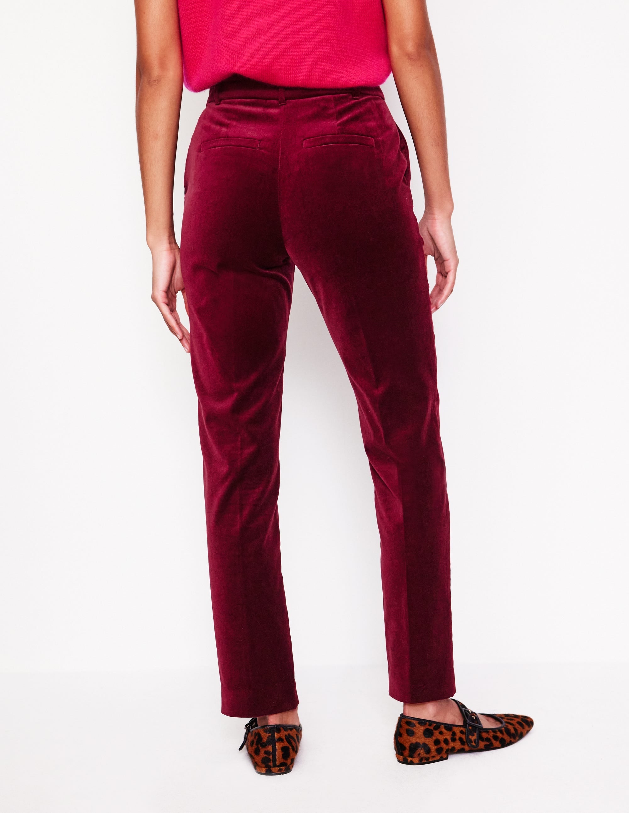Kew Velvet Trousers-Cabernet - Image 3