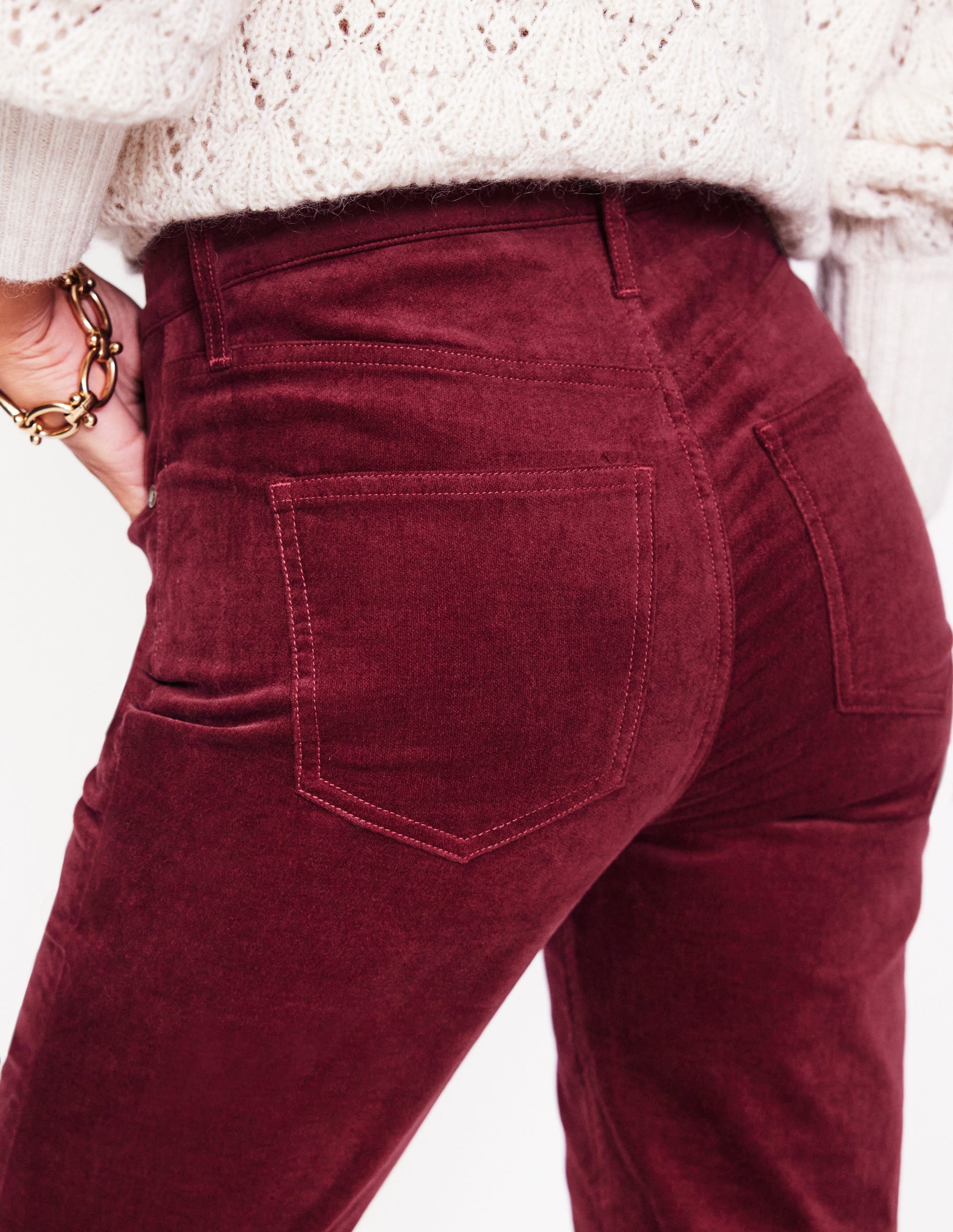 Velveteen 5 Pocket Jeans-Chestnut - Image 2