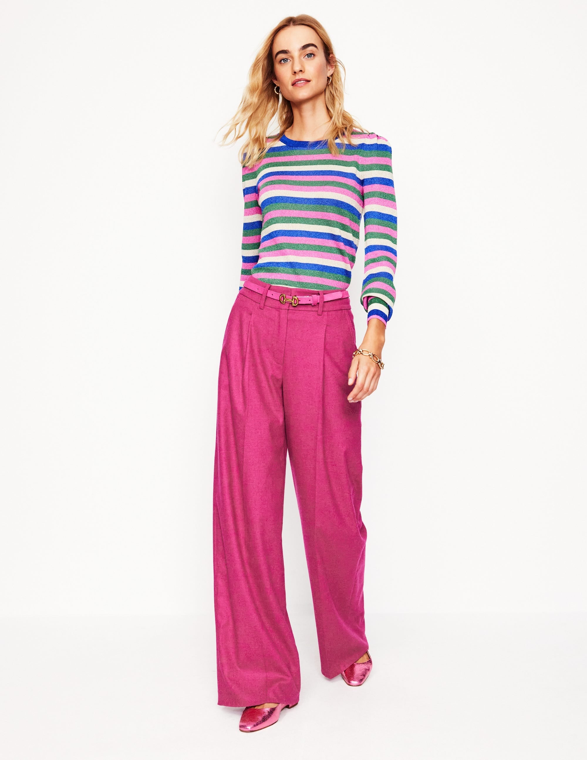 Chiswick Wool Blend Trousers-Cherry Jam - Image 1