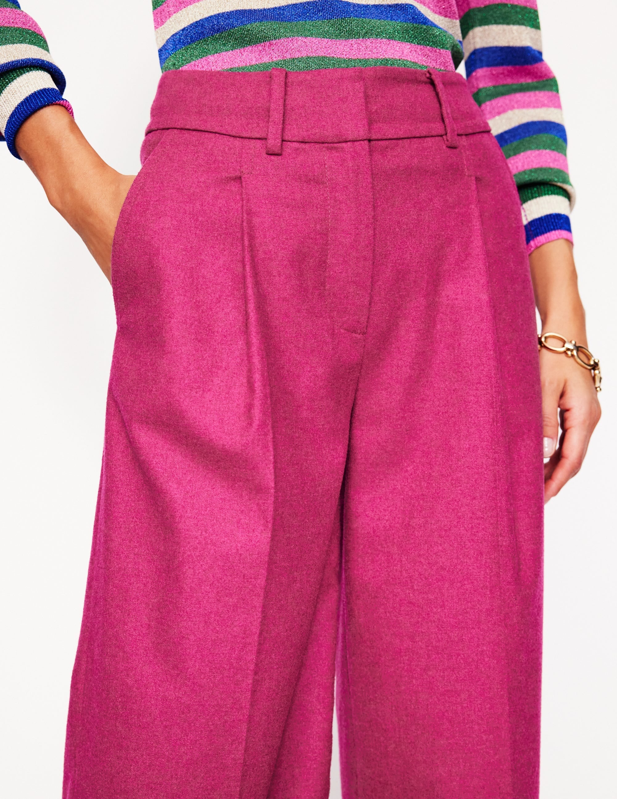 Chiswick Wool Blend Trousers-Cherry Jam - Image 2