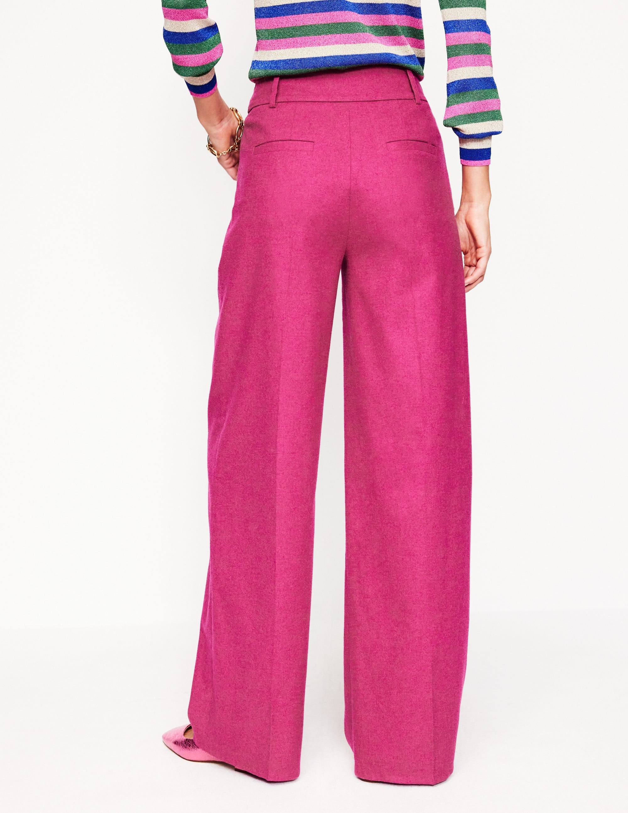 Chiswick Wool Blend Trousers-Cherry Jam - Image 3