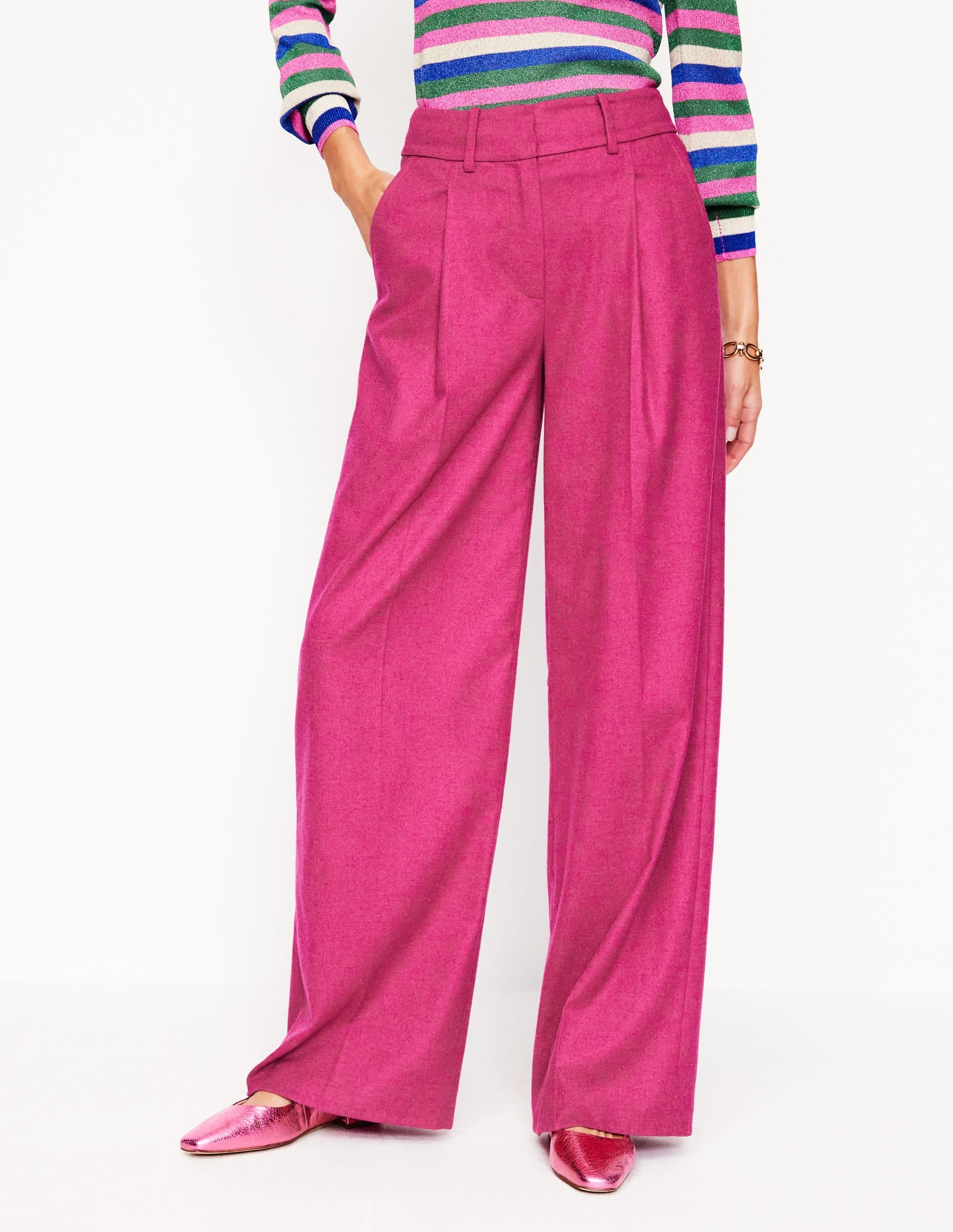 Chiswick Wool Blend Trousers-Cherry Jam - Image 4