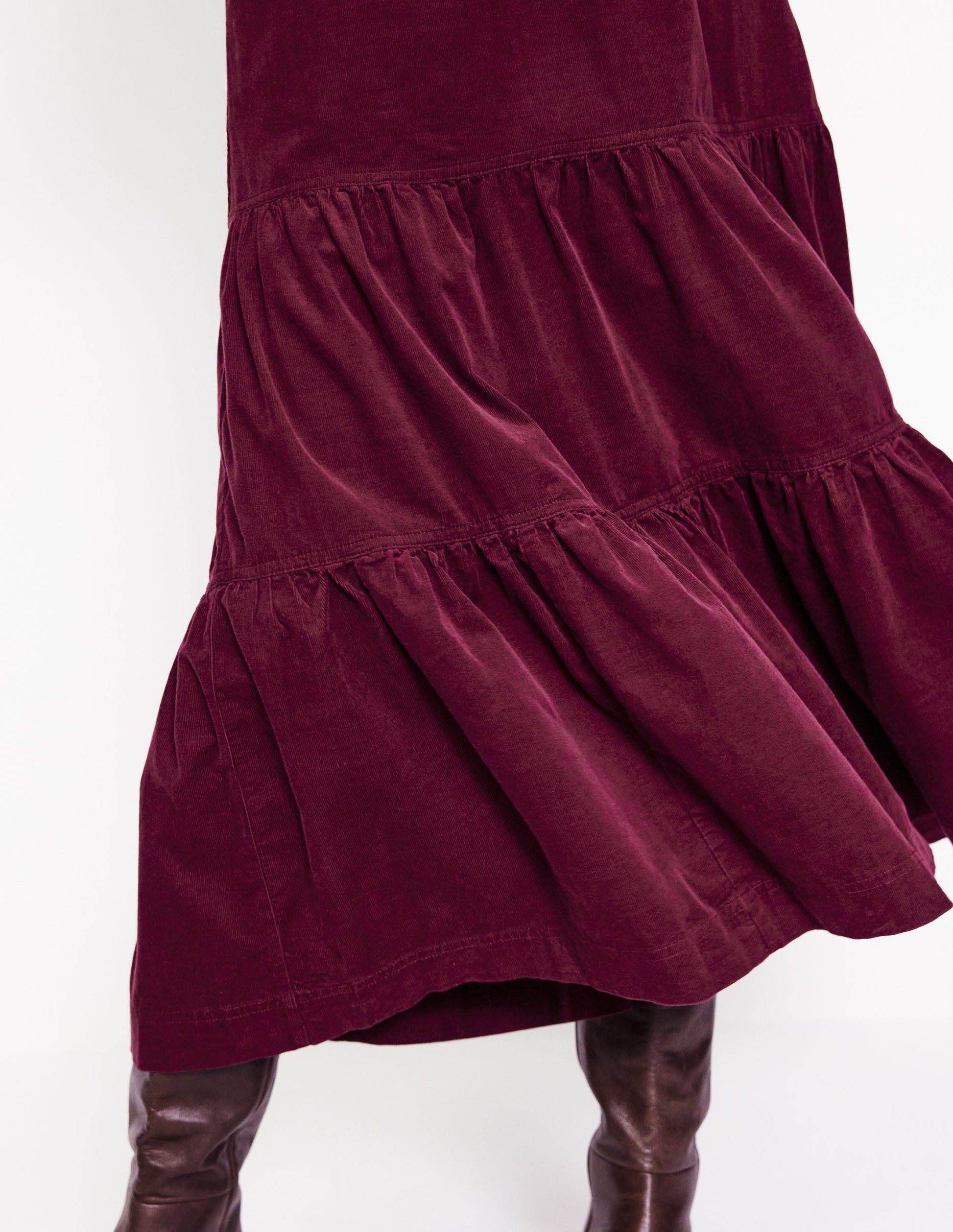 Viv Cord Tiered Maxi Skirt-Deep Wisteria-2