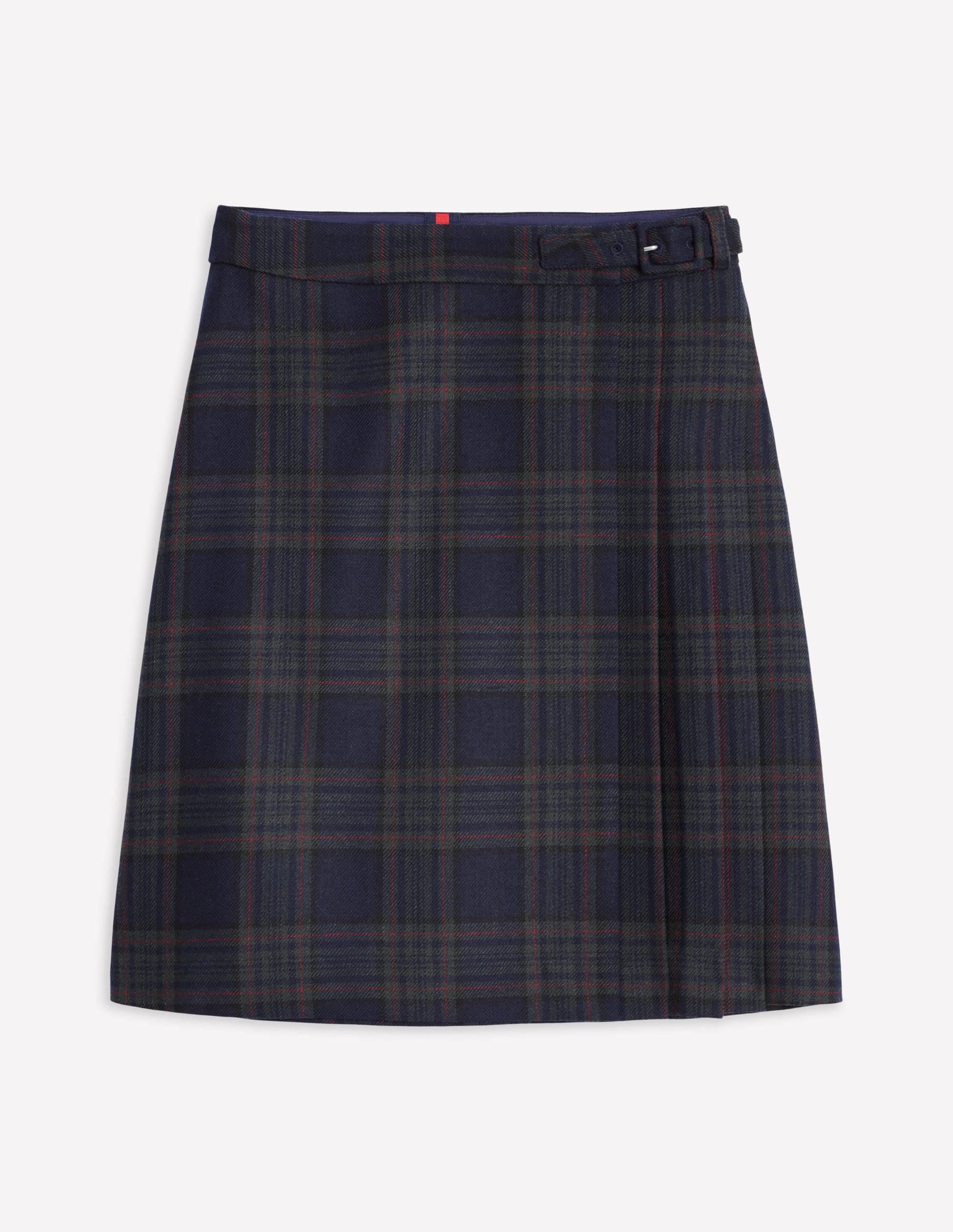 Helen Buckled Kilt-Navy and Green Check-8