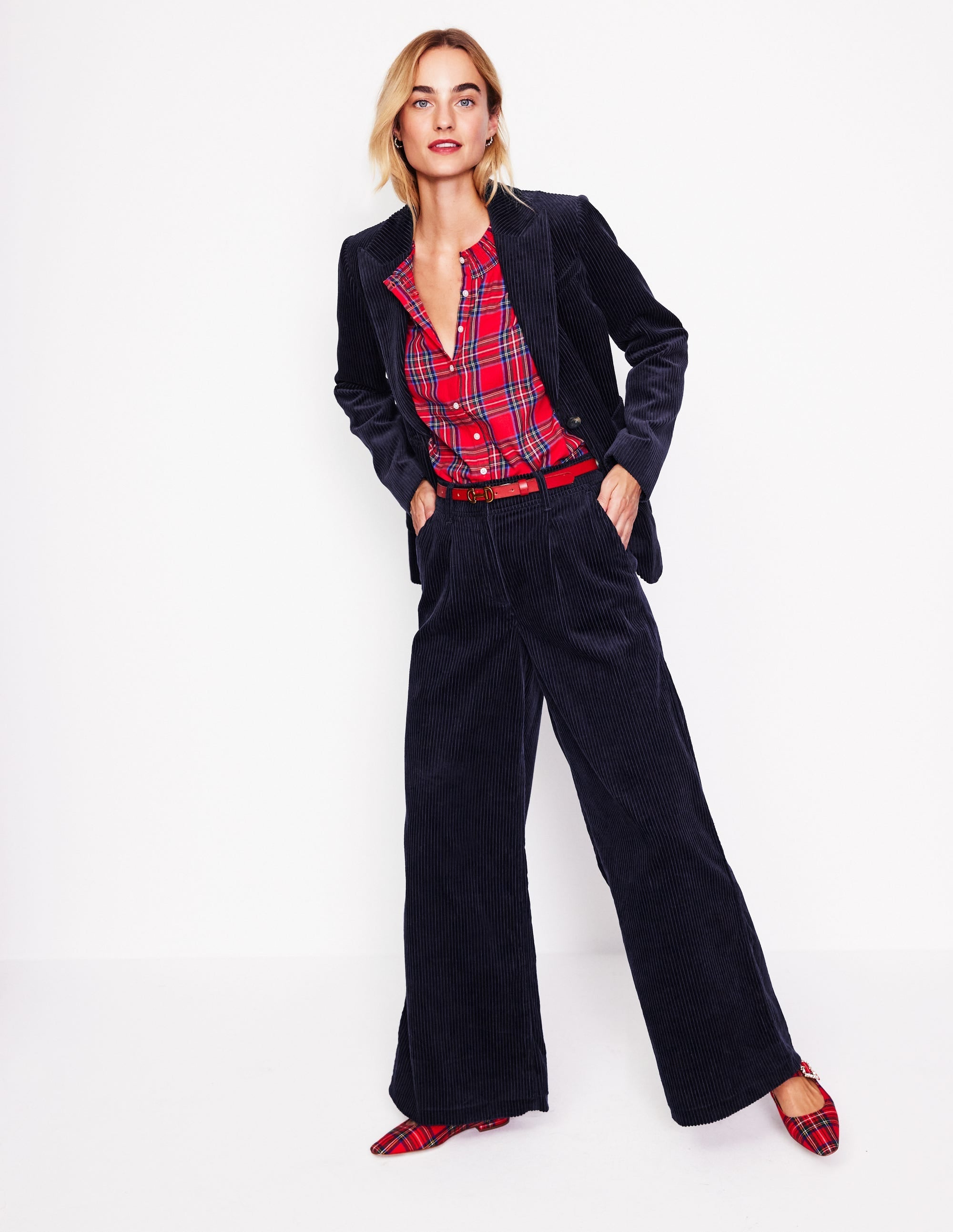 Chiswick Cord Trousers-Navy - Image 1