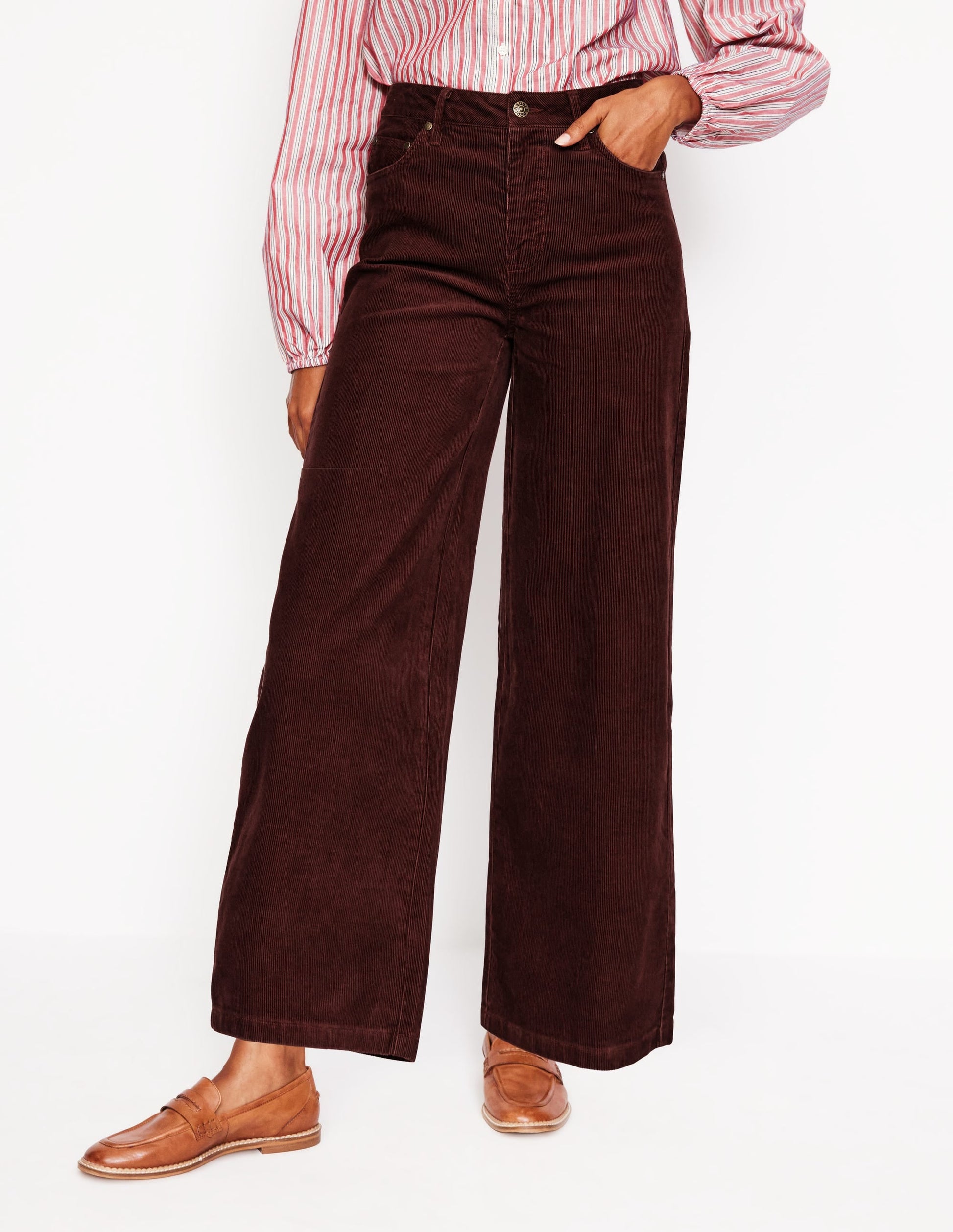 5 Pocket Cord Crop Jeans-Chestnut-4