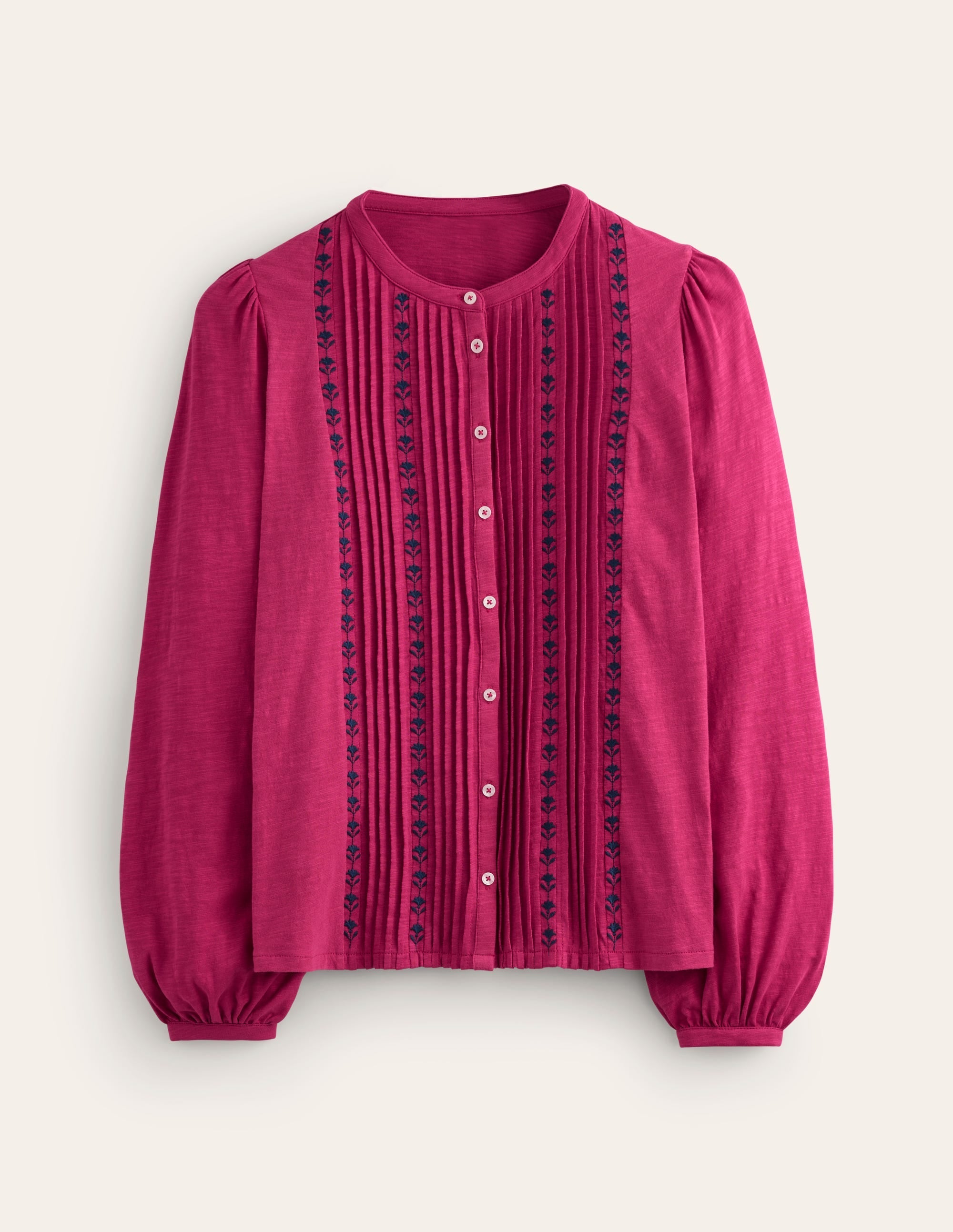 Marina Embroidered Shirt-Cherry Jam - Image 5