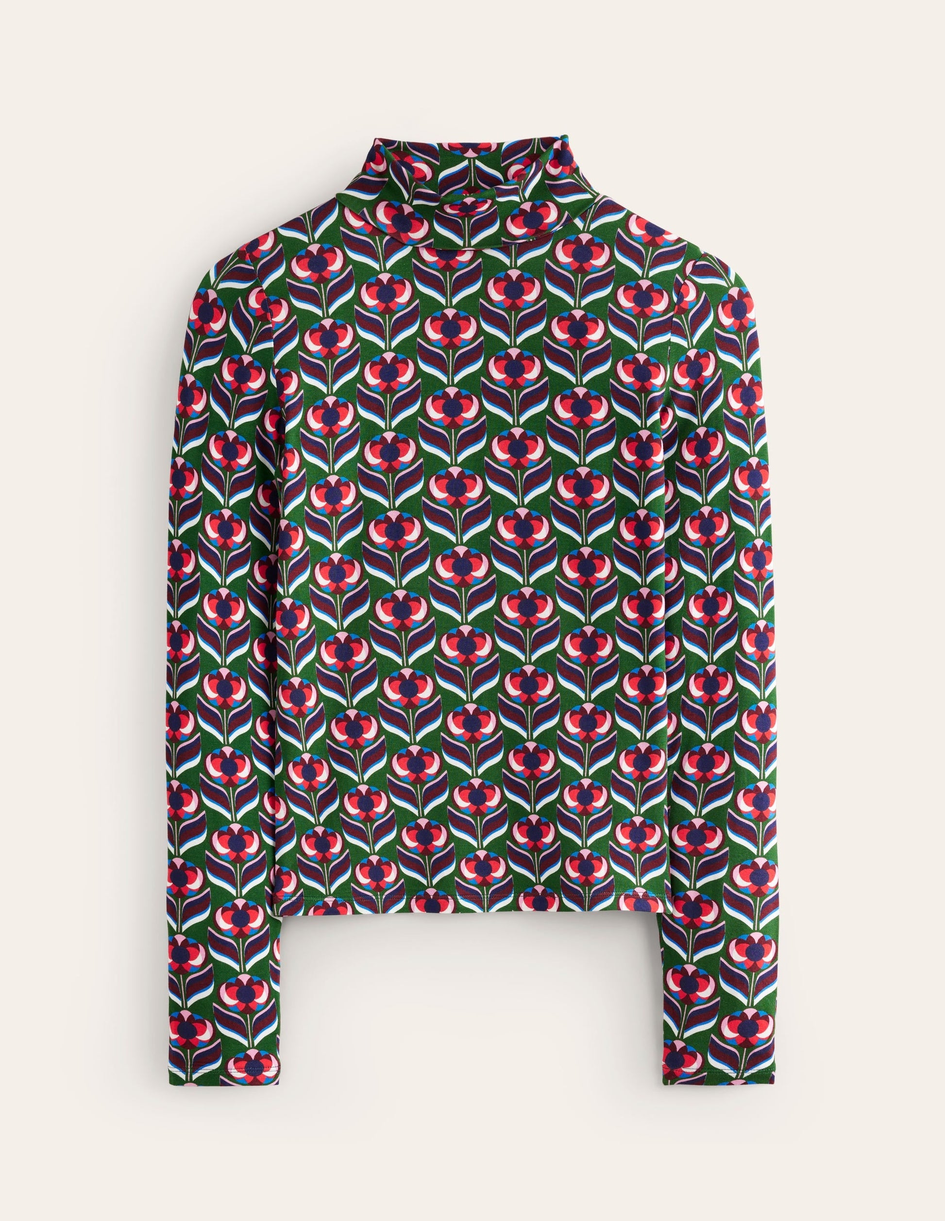 Polly Jersey Top-Pine, Blossom Stamp-5