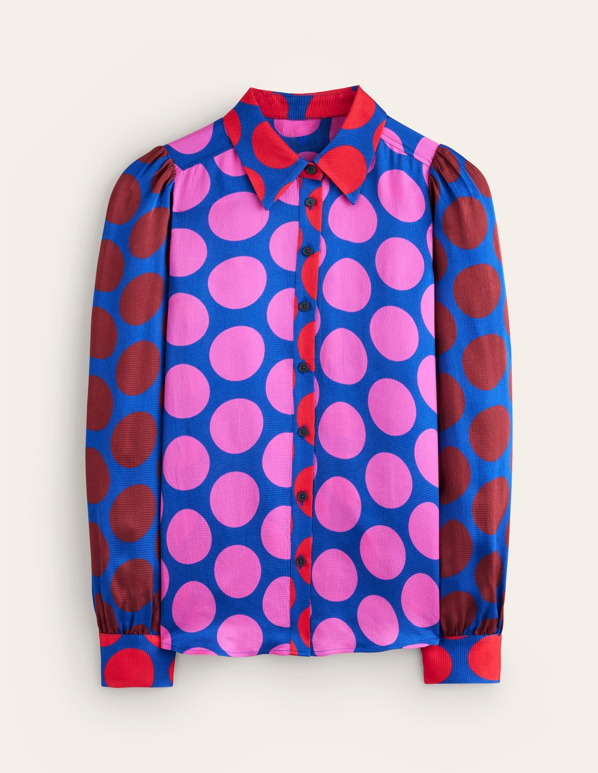 Hammered Satin Shirt-Tickled Pink, Spot-6