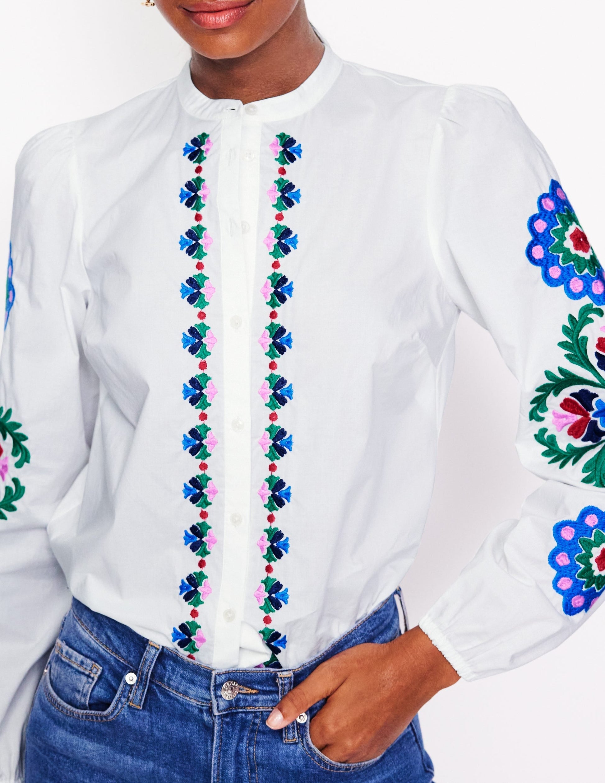 Embroidery Interest Top-White Multi Embroidery-2