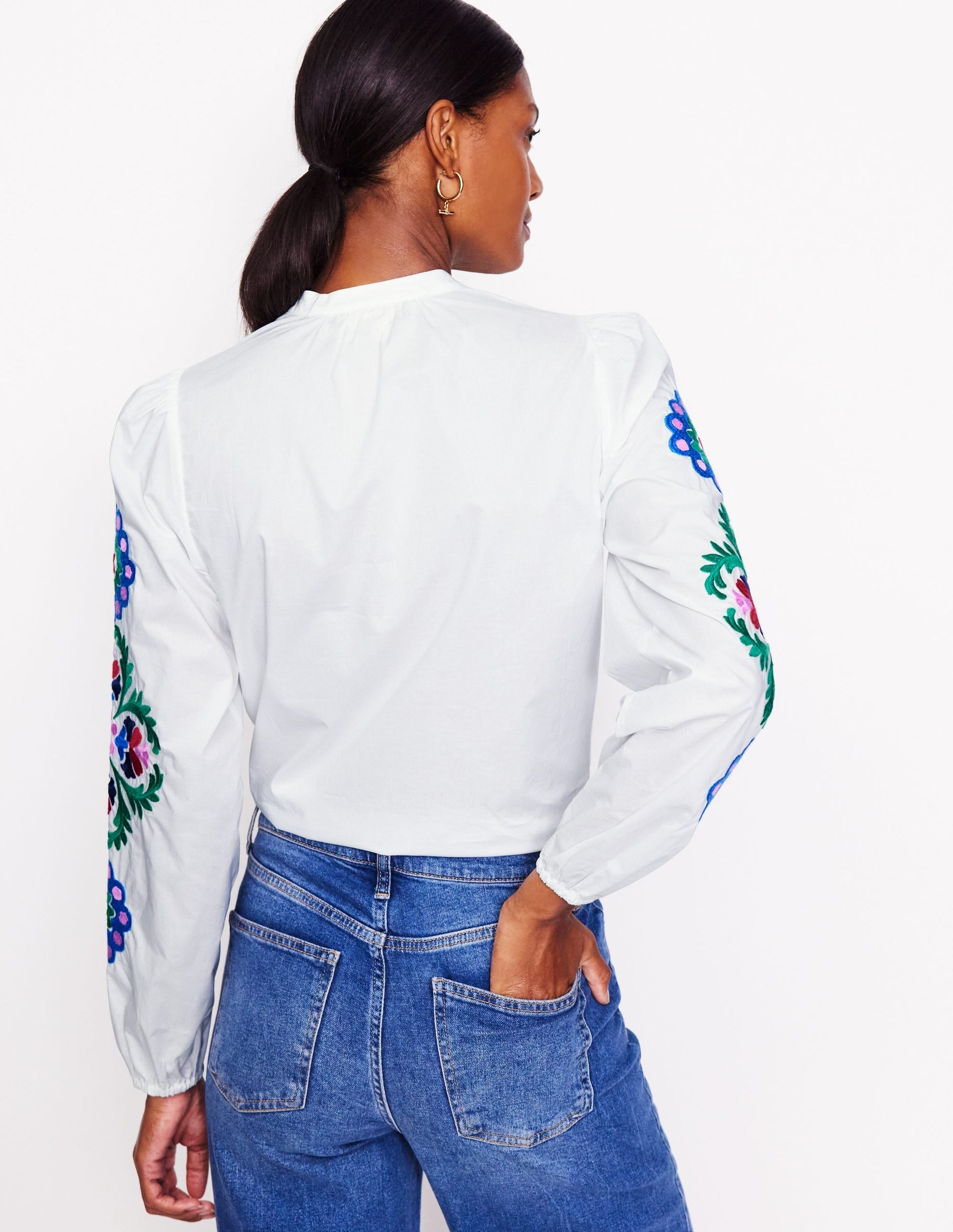 Embroidery Interest Top-White Multi Embroidery-3