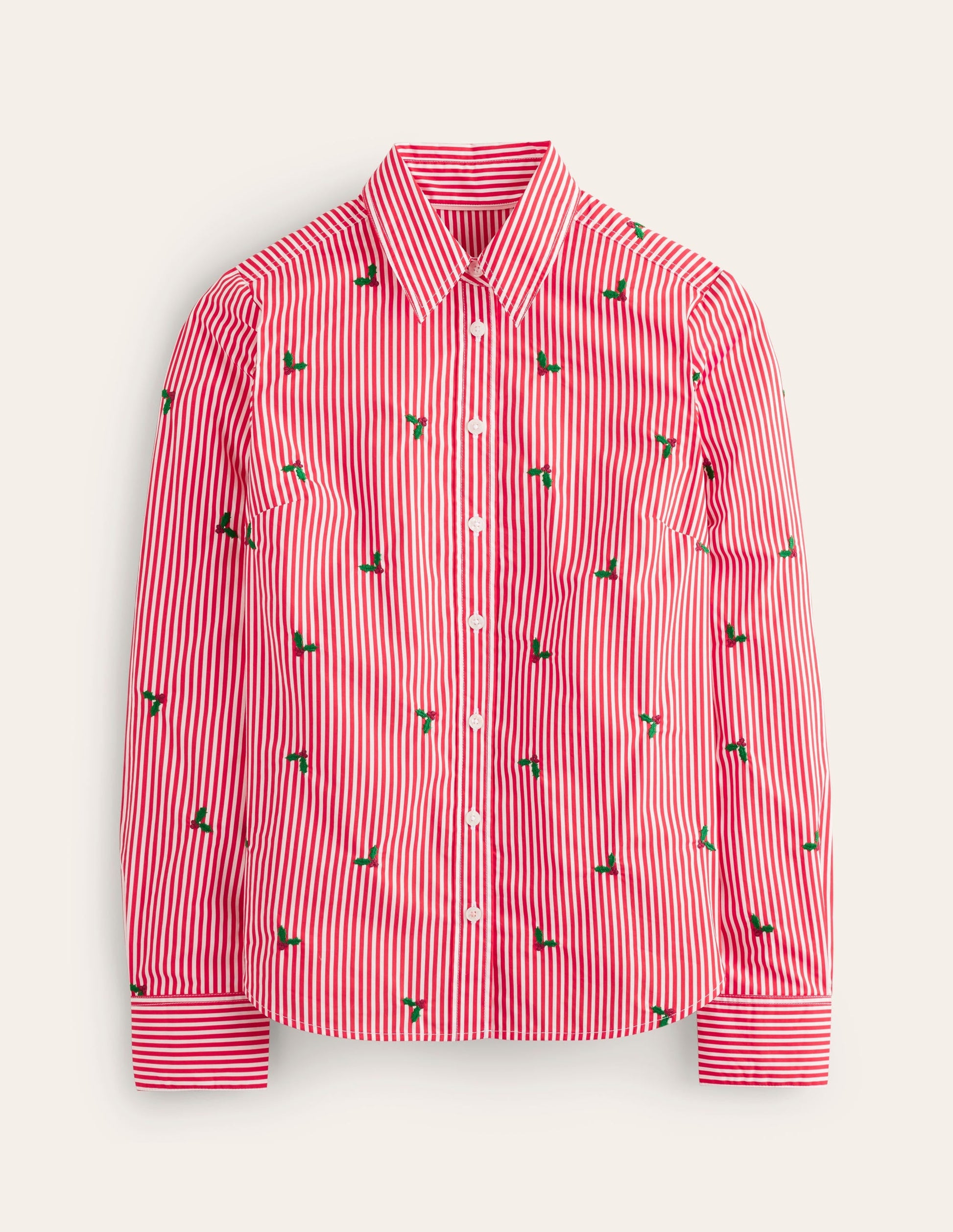 Sienna Embroidered Shirt-Holly, Red Stripe-5