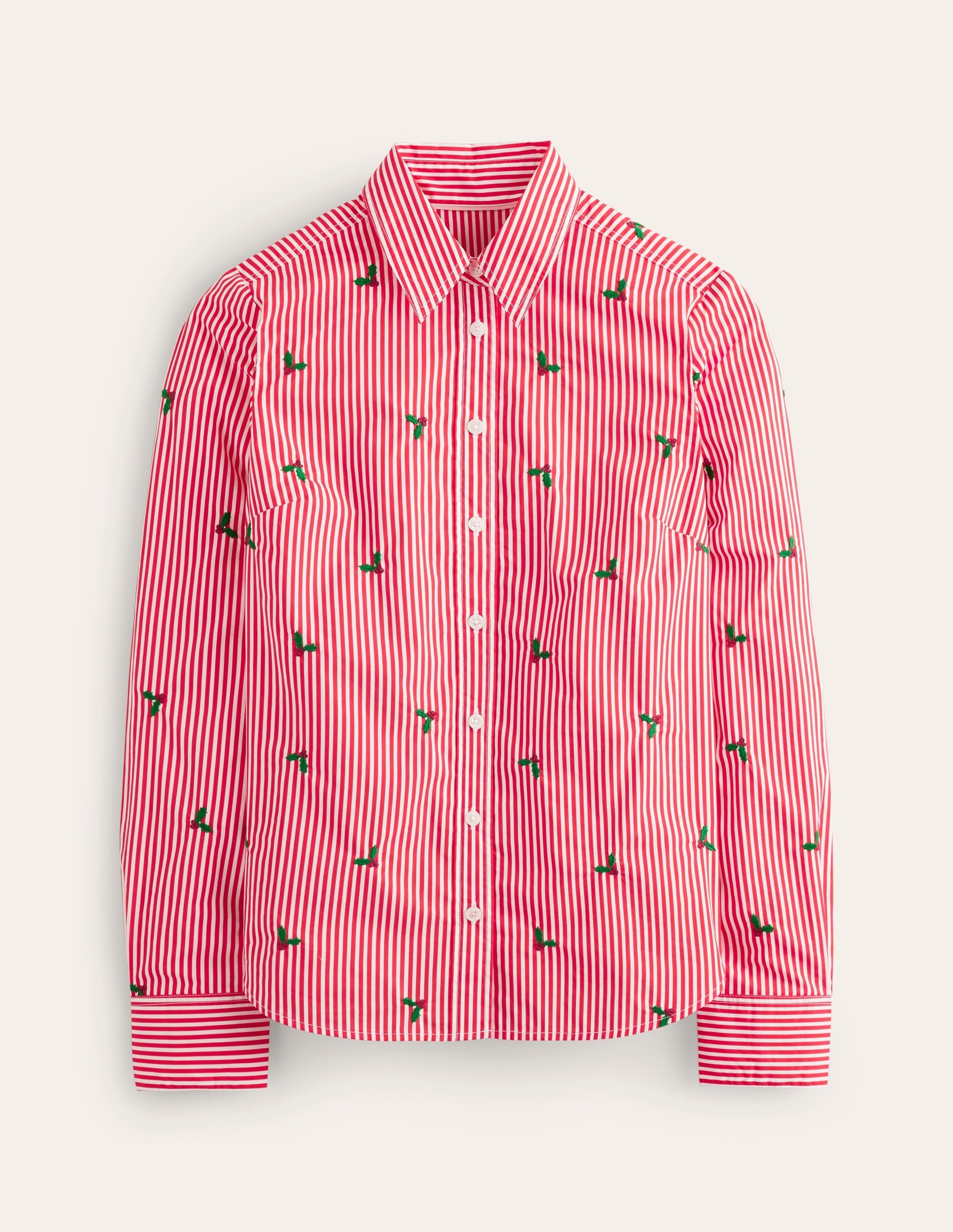 Sienna Embroidered Shirt-Holly, Red Stripe - Image 5