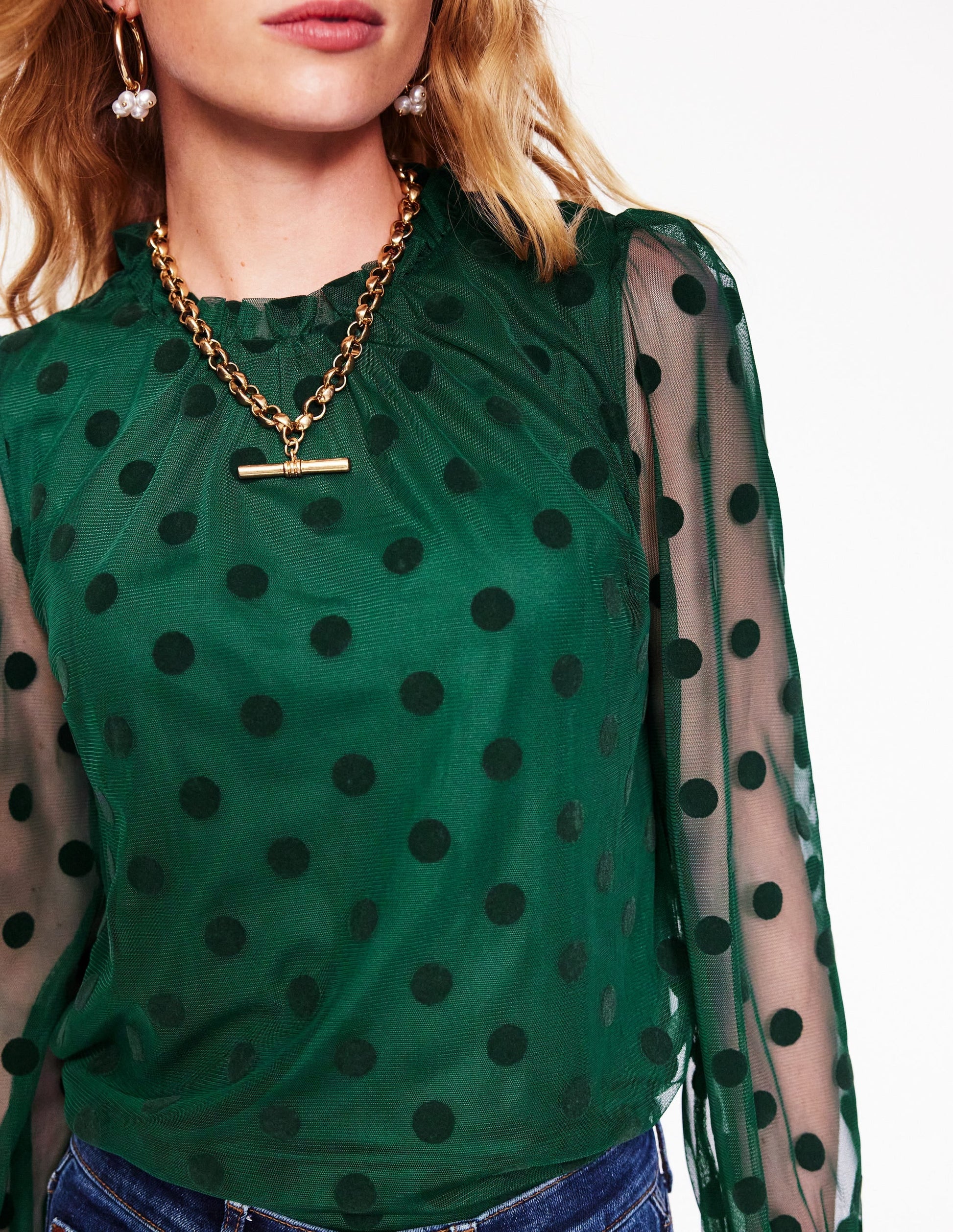 Tulle Blouson Sleeve Top-Glade-2