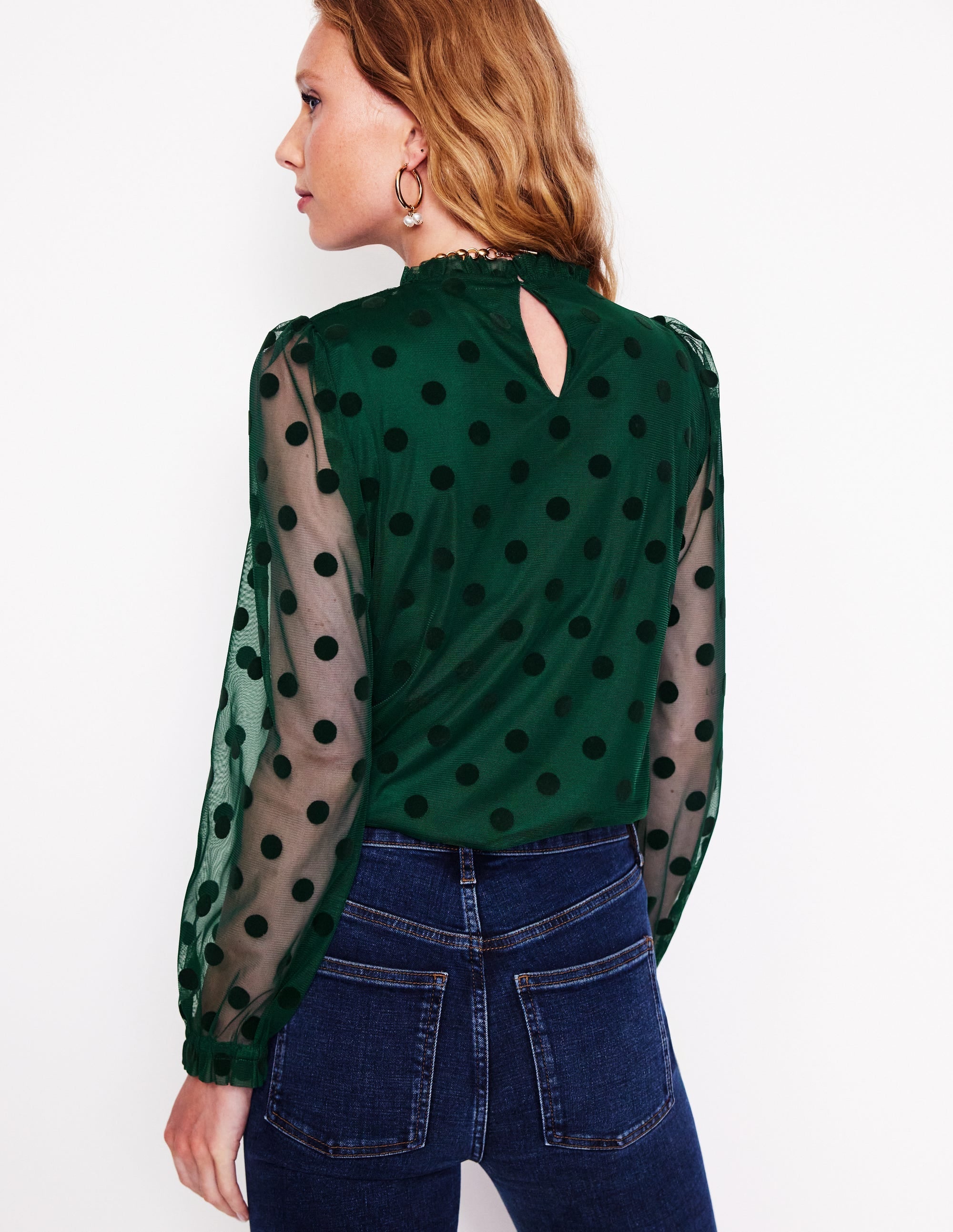 Tulle Blouson Sleeve Top-Glade - Image 3