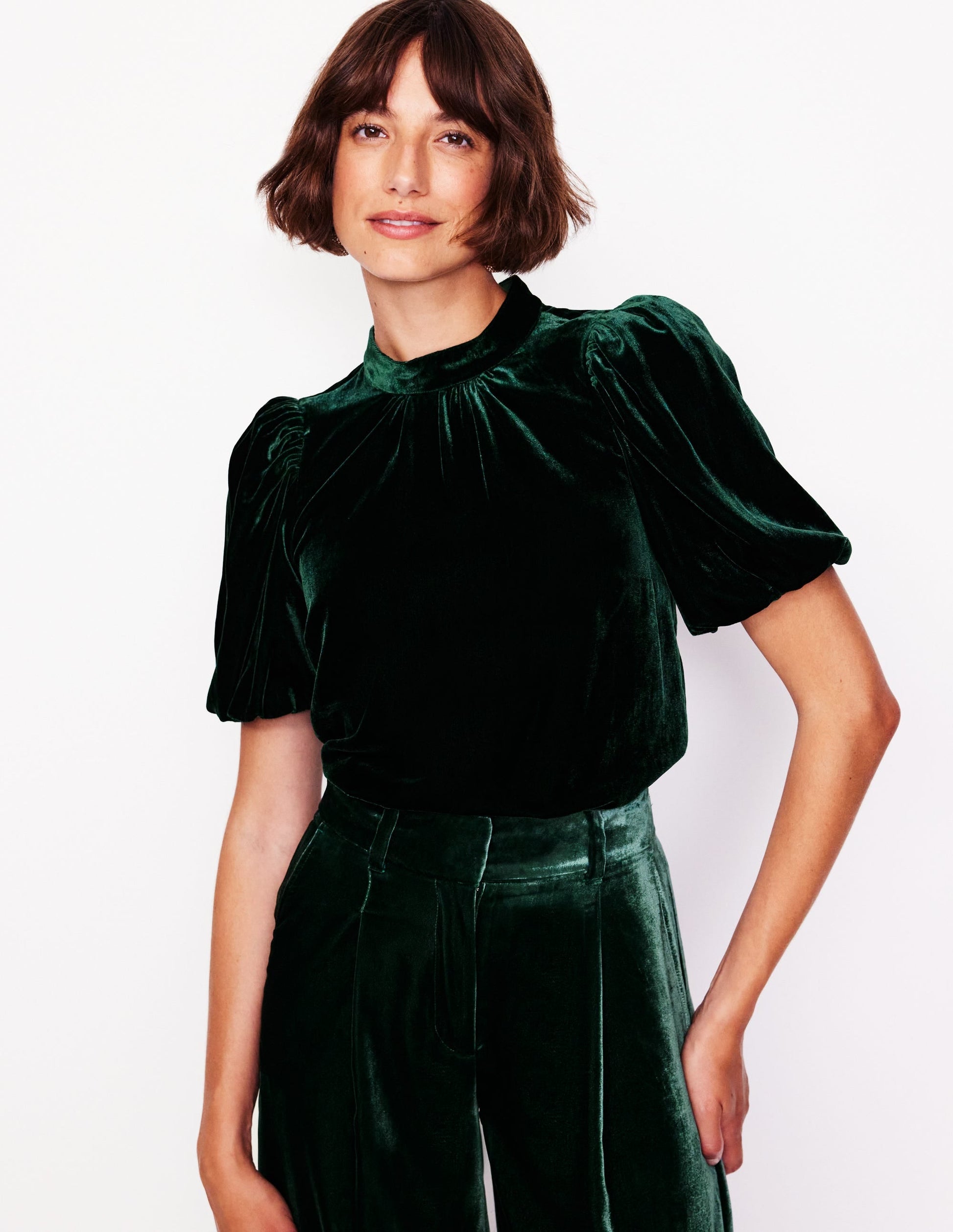 Puff Sleeve Velvet Top-Glade-2