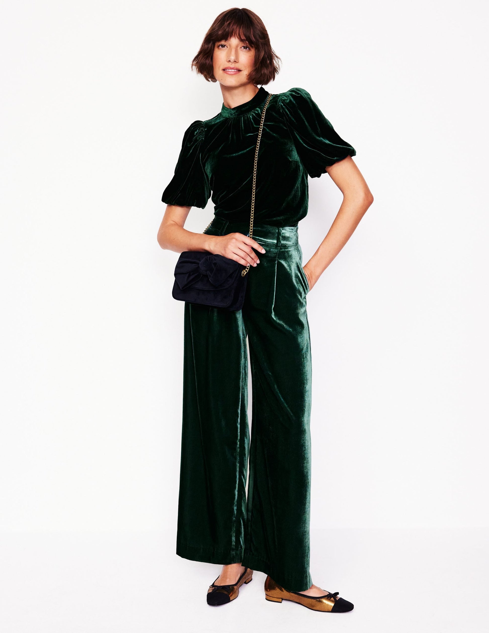 Puff Sleeve Velvet Top-Glade-4
