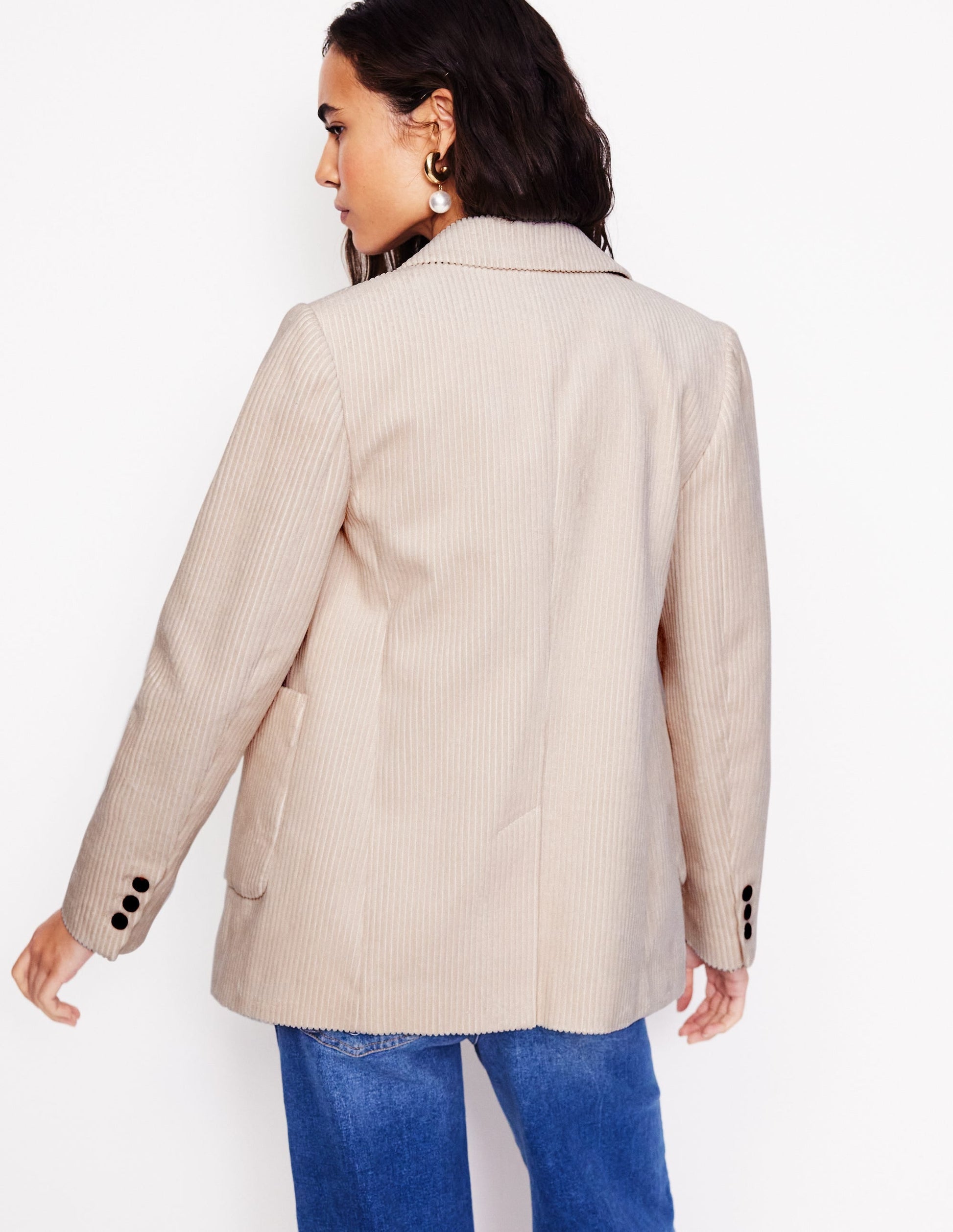 Relaxed Cord Blazer-Ivory-3