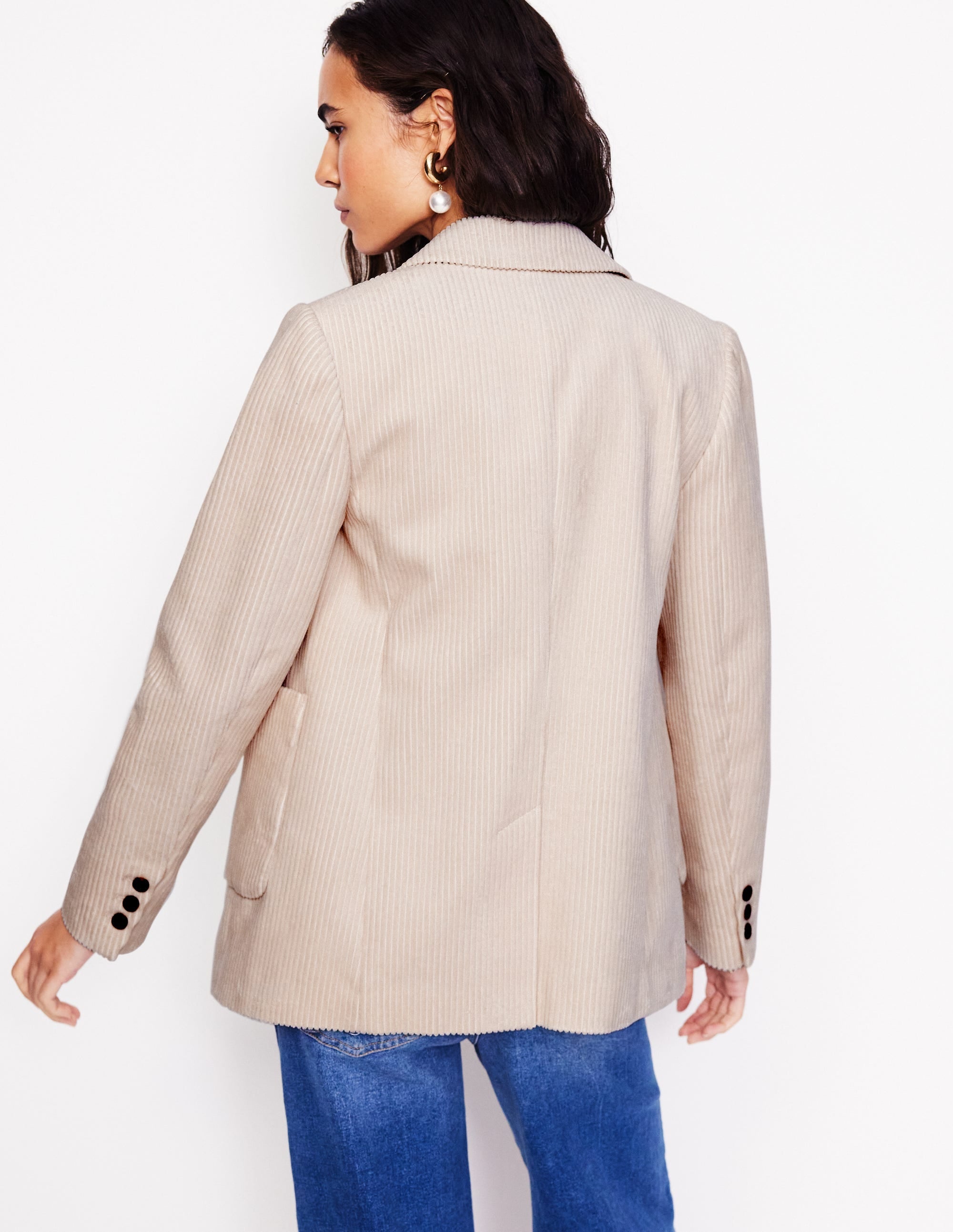 Relaxed Cord Blazer-Ivory - Image 3