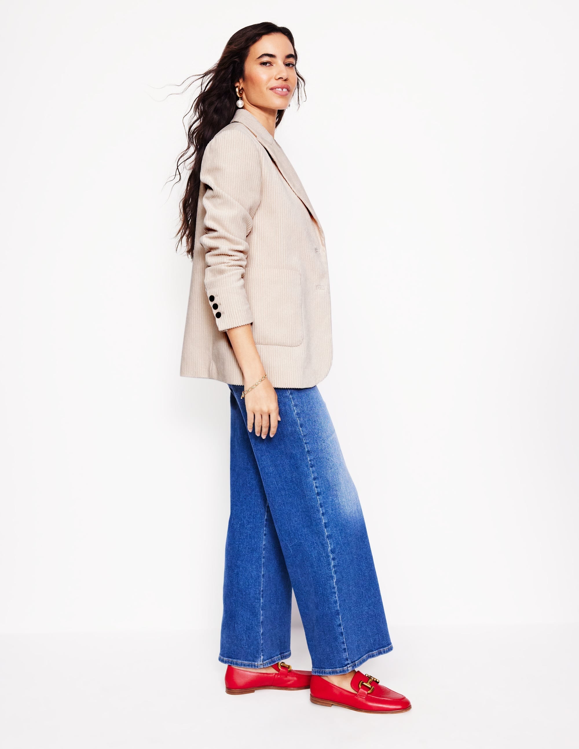 Relaxed Cord Blazer-Ivory - Image 5