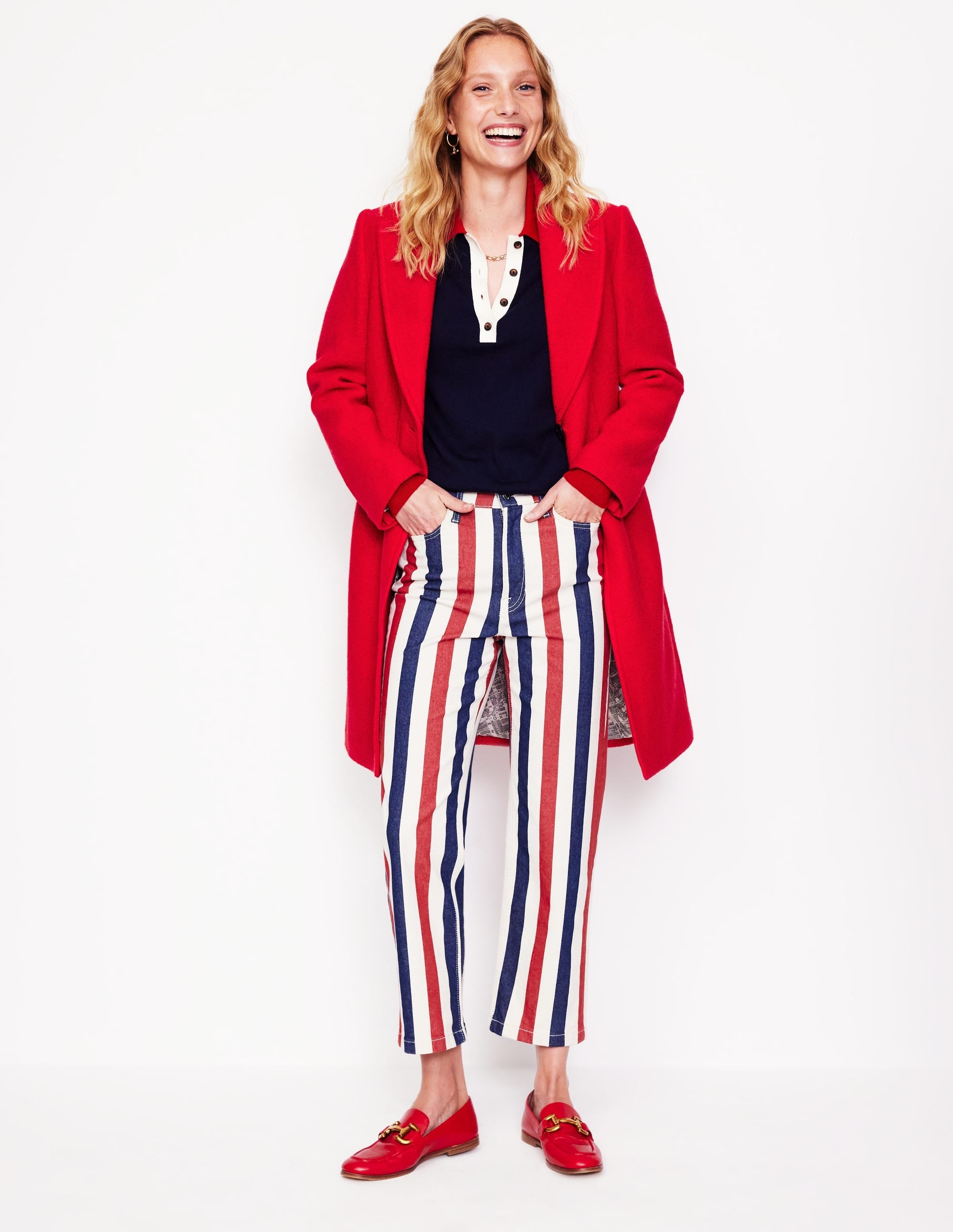 Chichester Textured Coat-High Risk Red - Image 1
