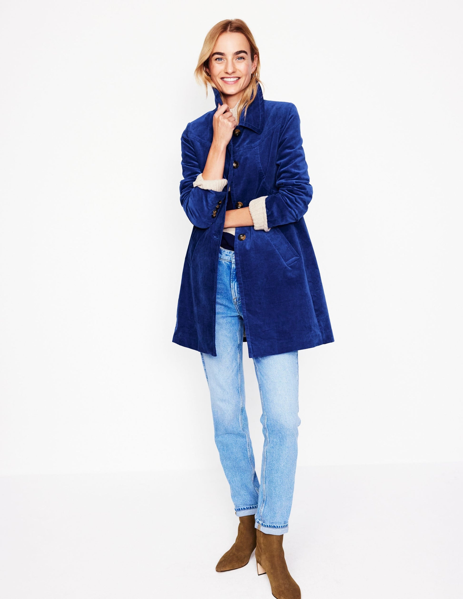 Lincoln Velvet Coat-Blue-1