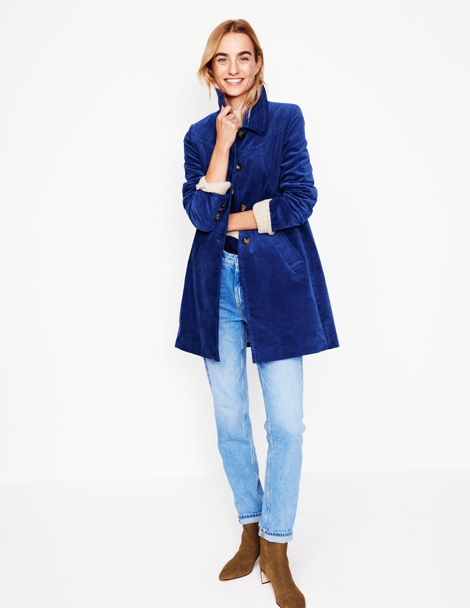 Lincoln Velvet Coat-Blue - Image 1