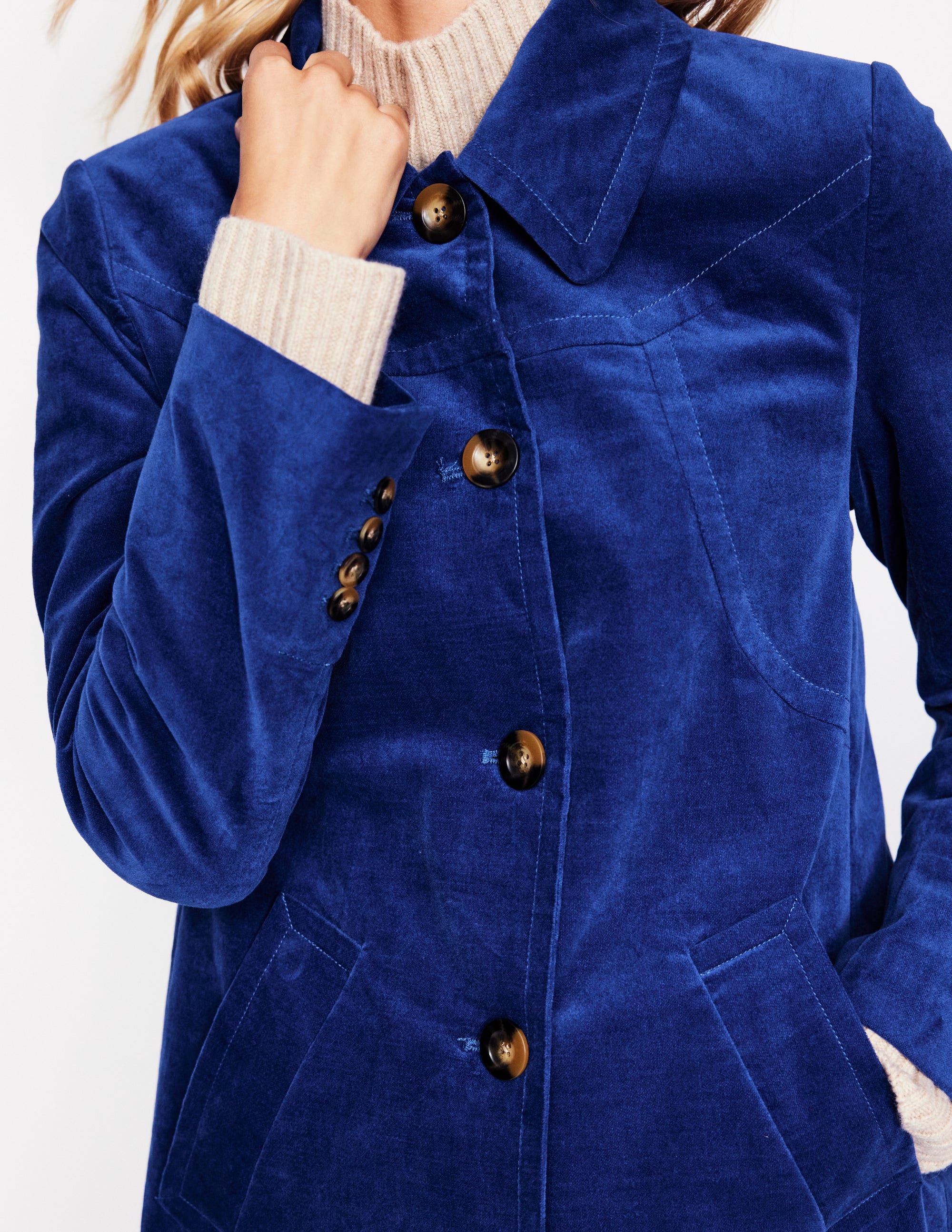 Lincoln Velvet Coat-Blue - Image 2