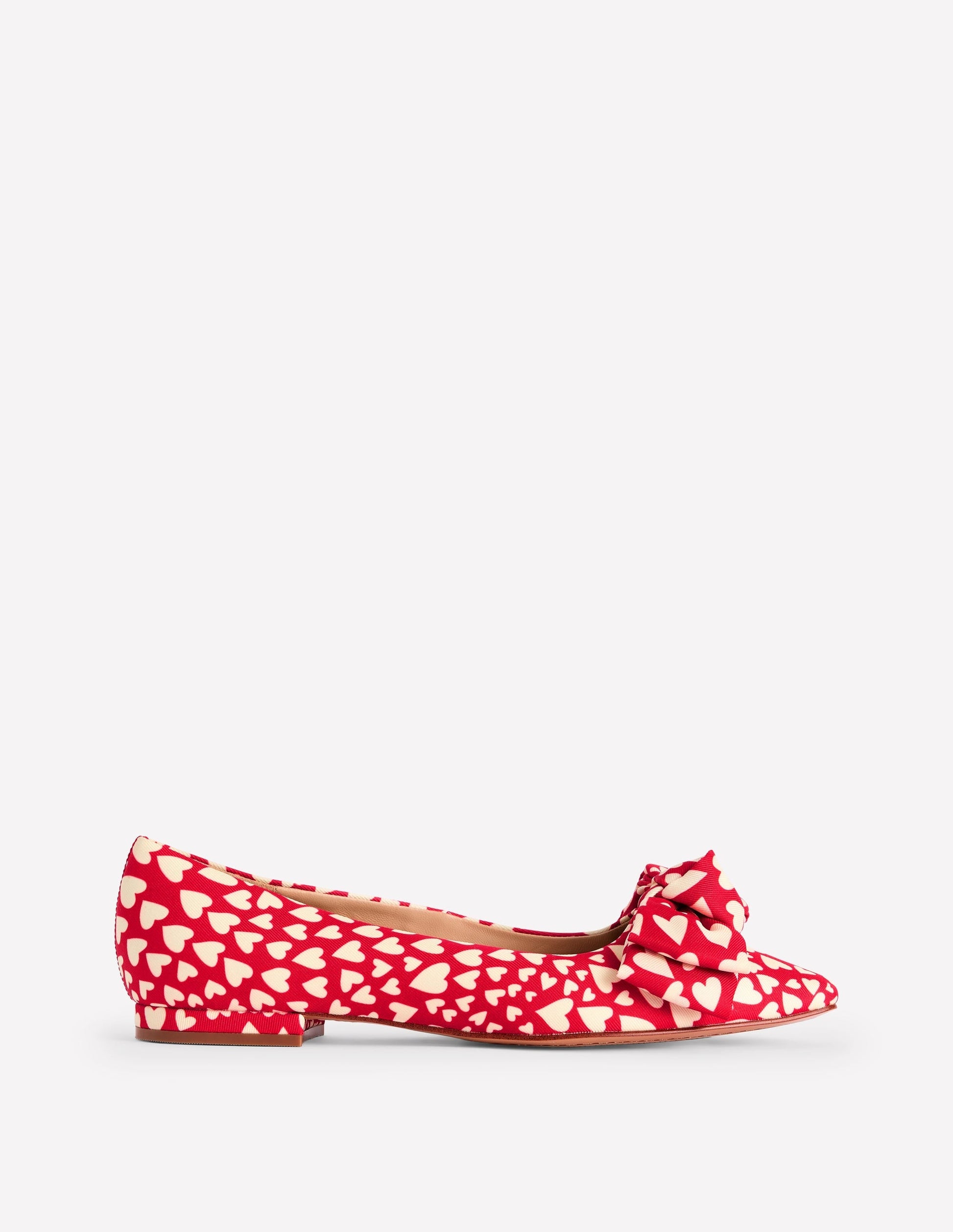 Chisel Toe Ballet Flat-Poppy Red, Heart Cluster-1