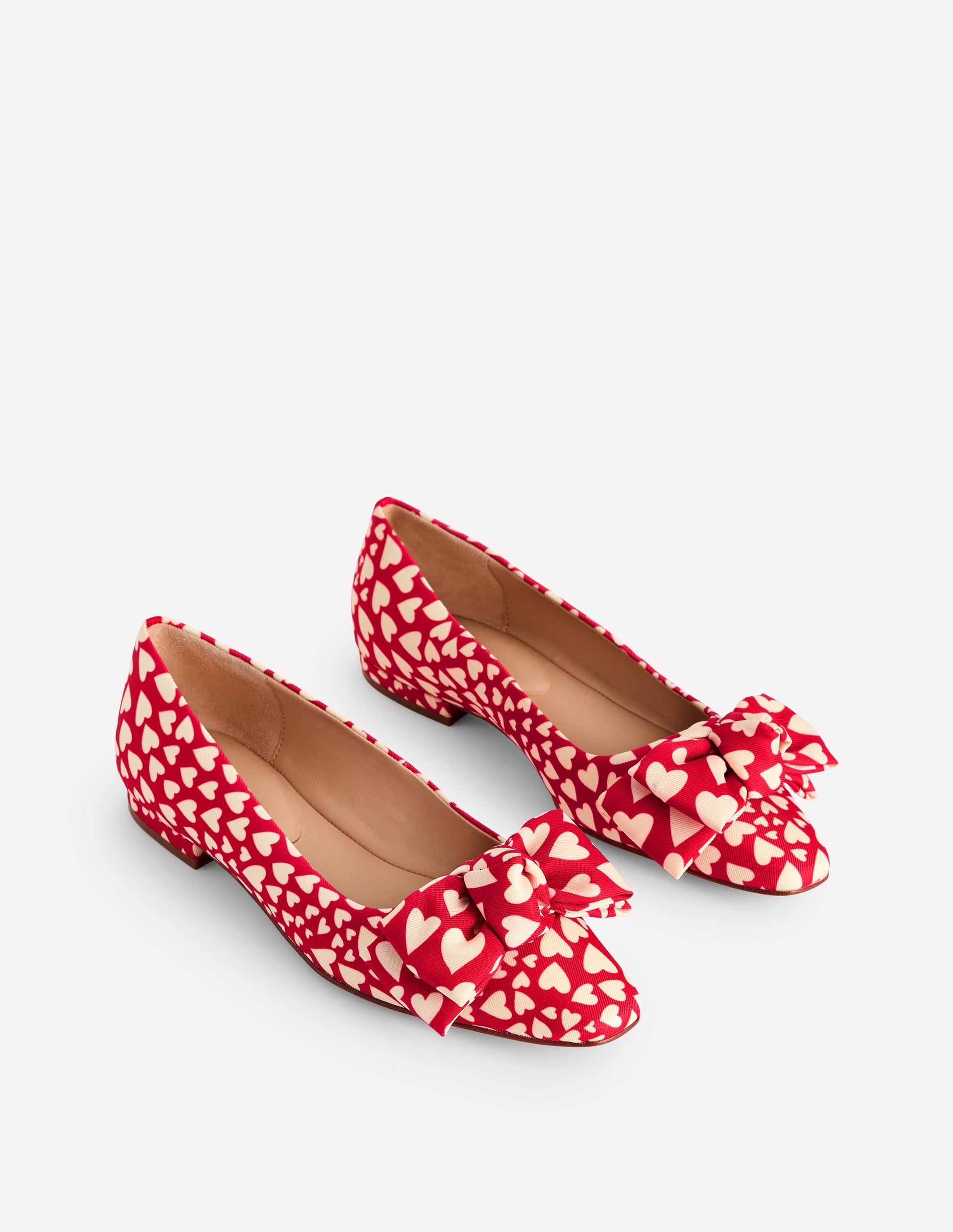 Chisel Toe Ballet Flat-Poppy Red, Heart Cluster-3