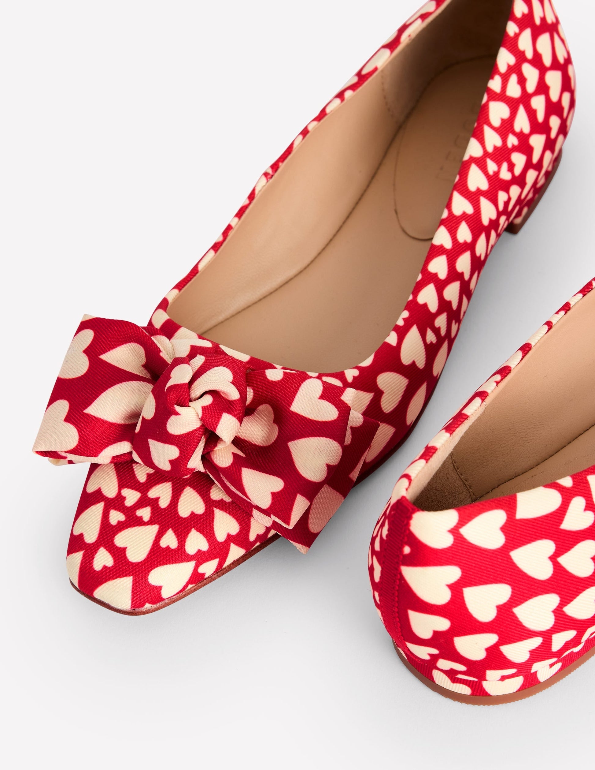 Chisel Toe Ballet Flat-Poppy Red, Heart Cluster-4
