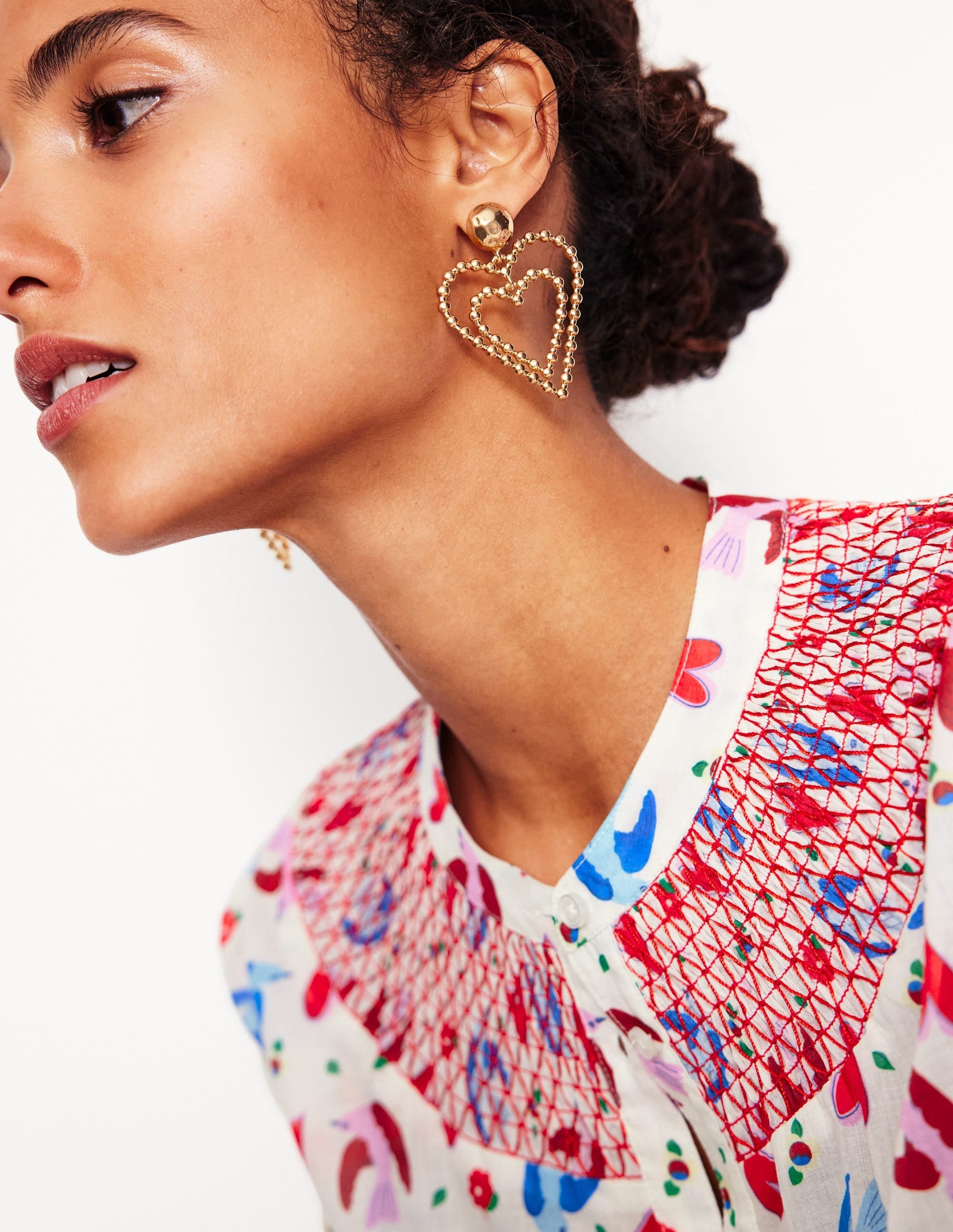 Statement Heart Earrings-Gold-2