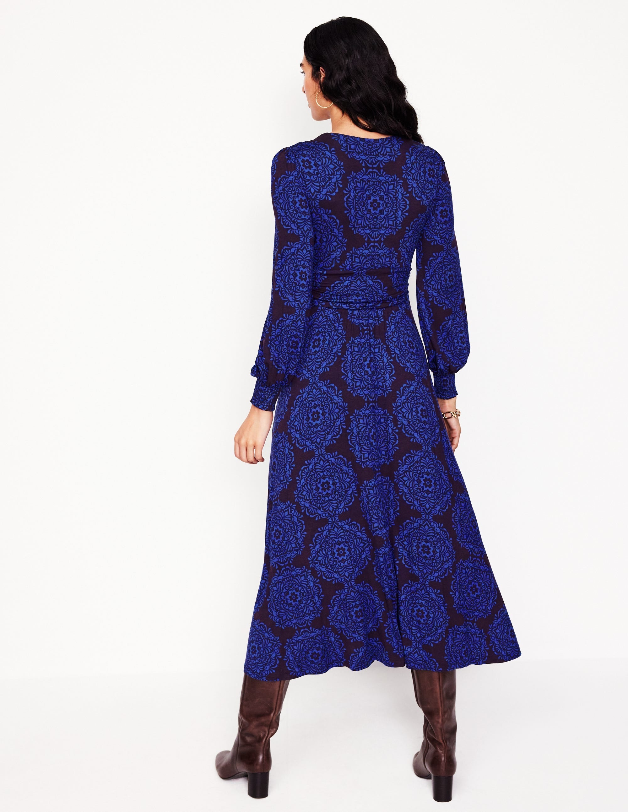 Daphne Jersey Maxi Dress-Purple, Mosaic Cascade - Image 3