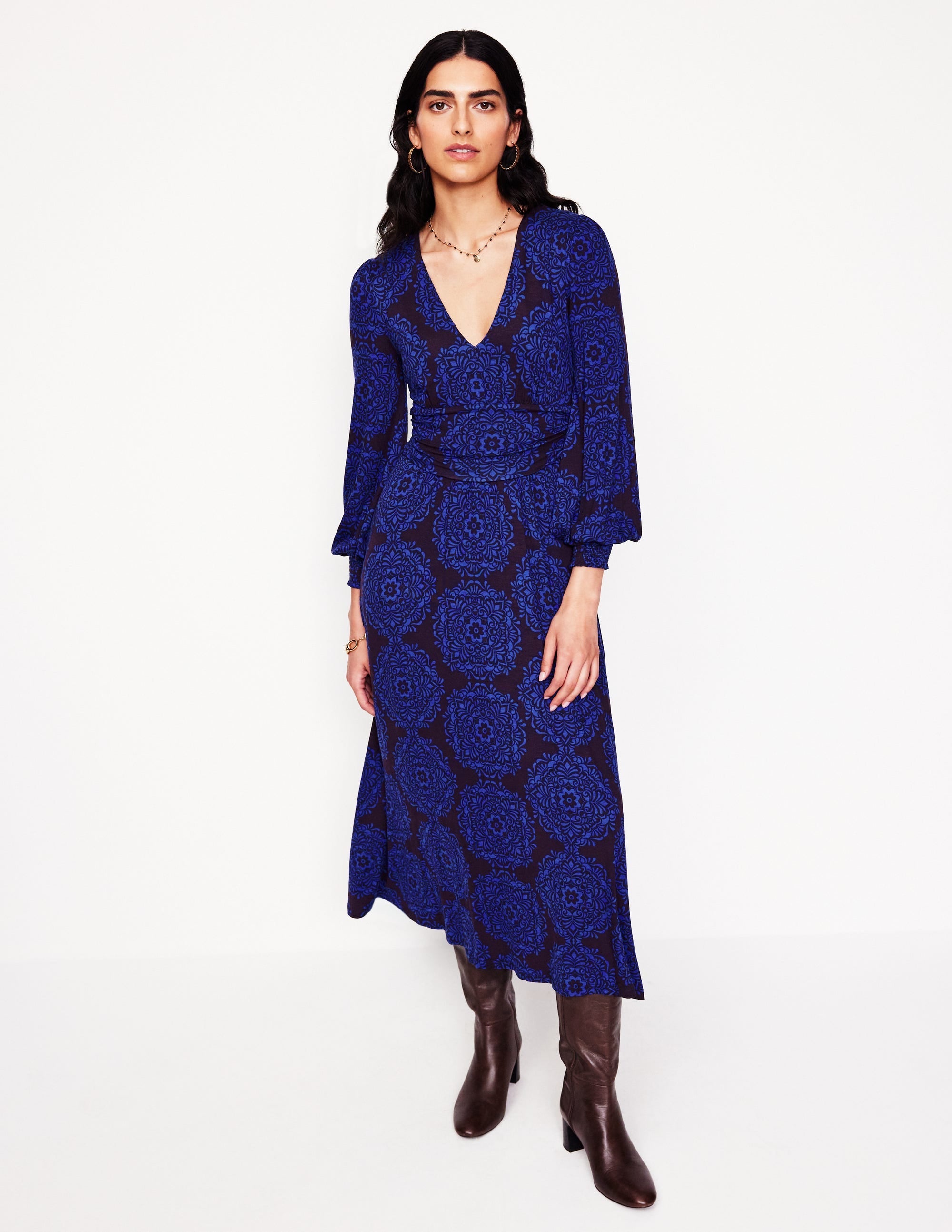 Daphne Jersey Maxi Dress-Purple, Mosaic Cascade - Image 4