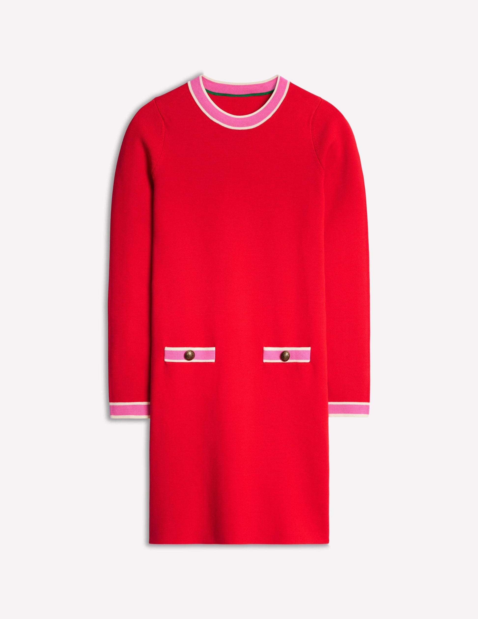 Holly Knitted Shift Dress-Poppy Red-5