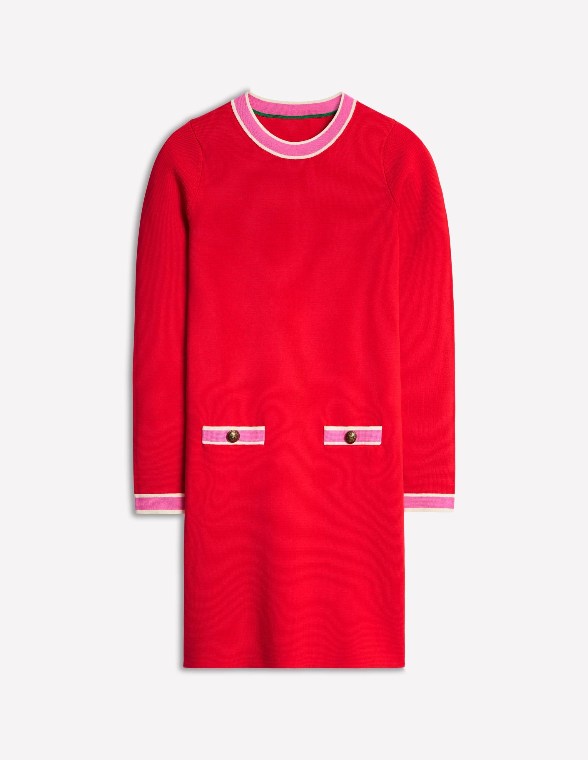 Holly Knitted Shift Dress-Poppy Red - Image 5