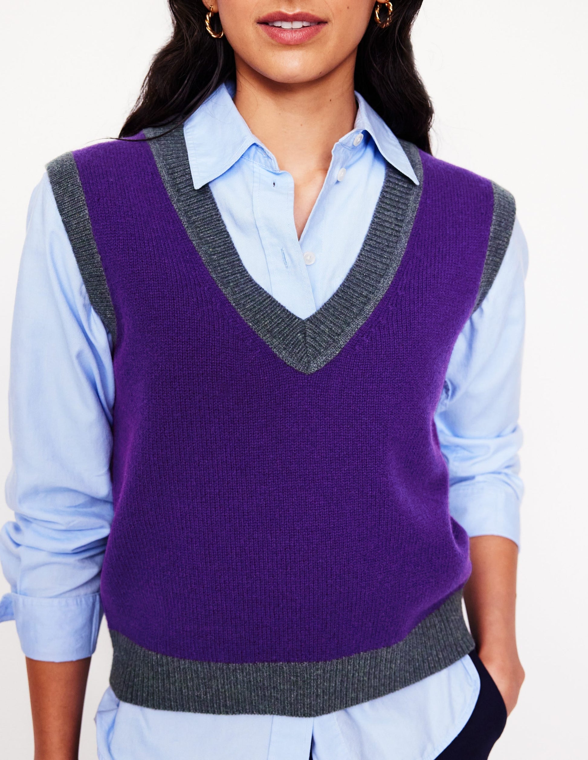 Olivia Merino Tank-Ameythyst Purple, Colourblock-2