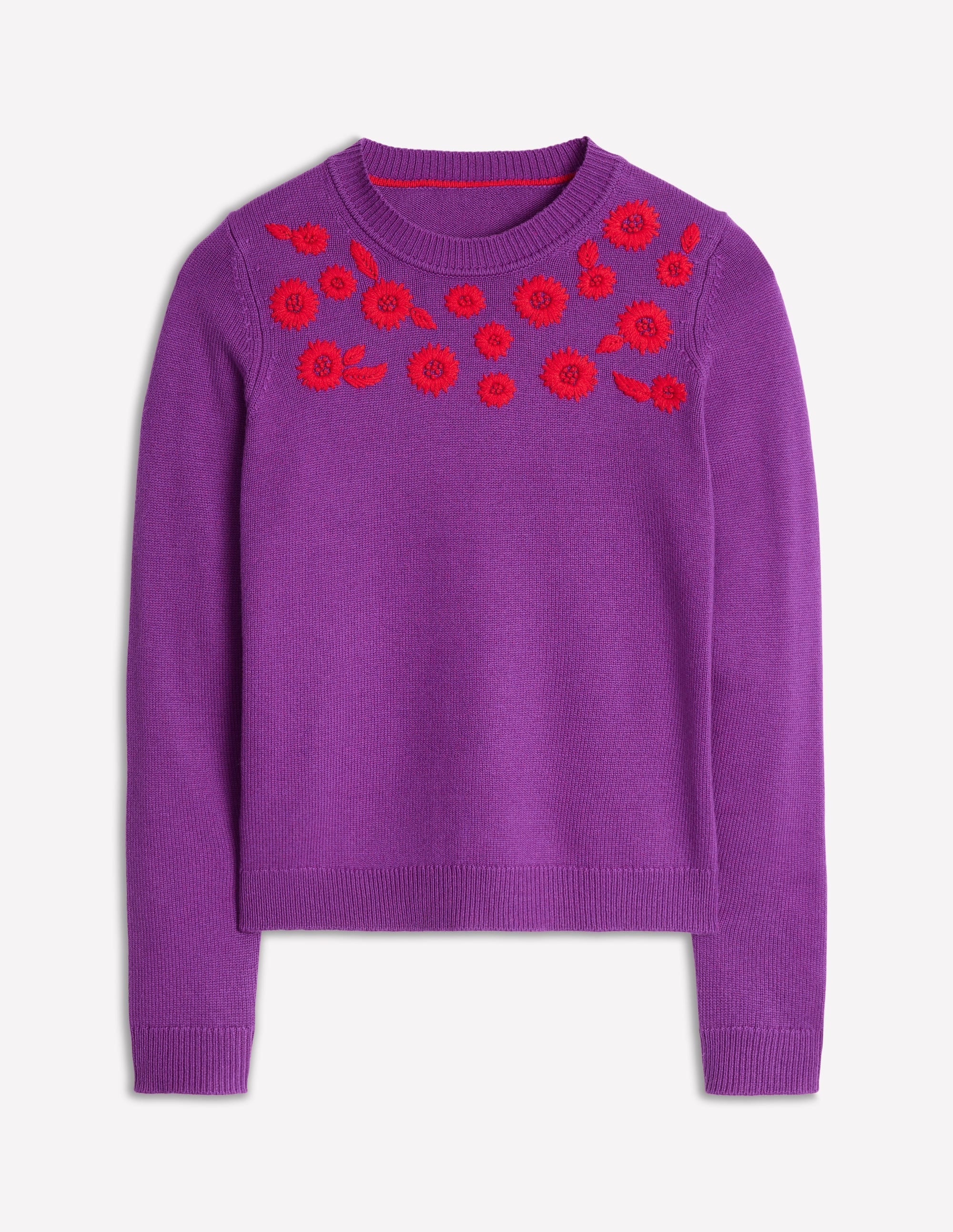 Embroidered Floral Jumper-Regal Purple - Image 5