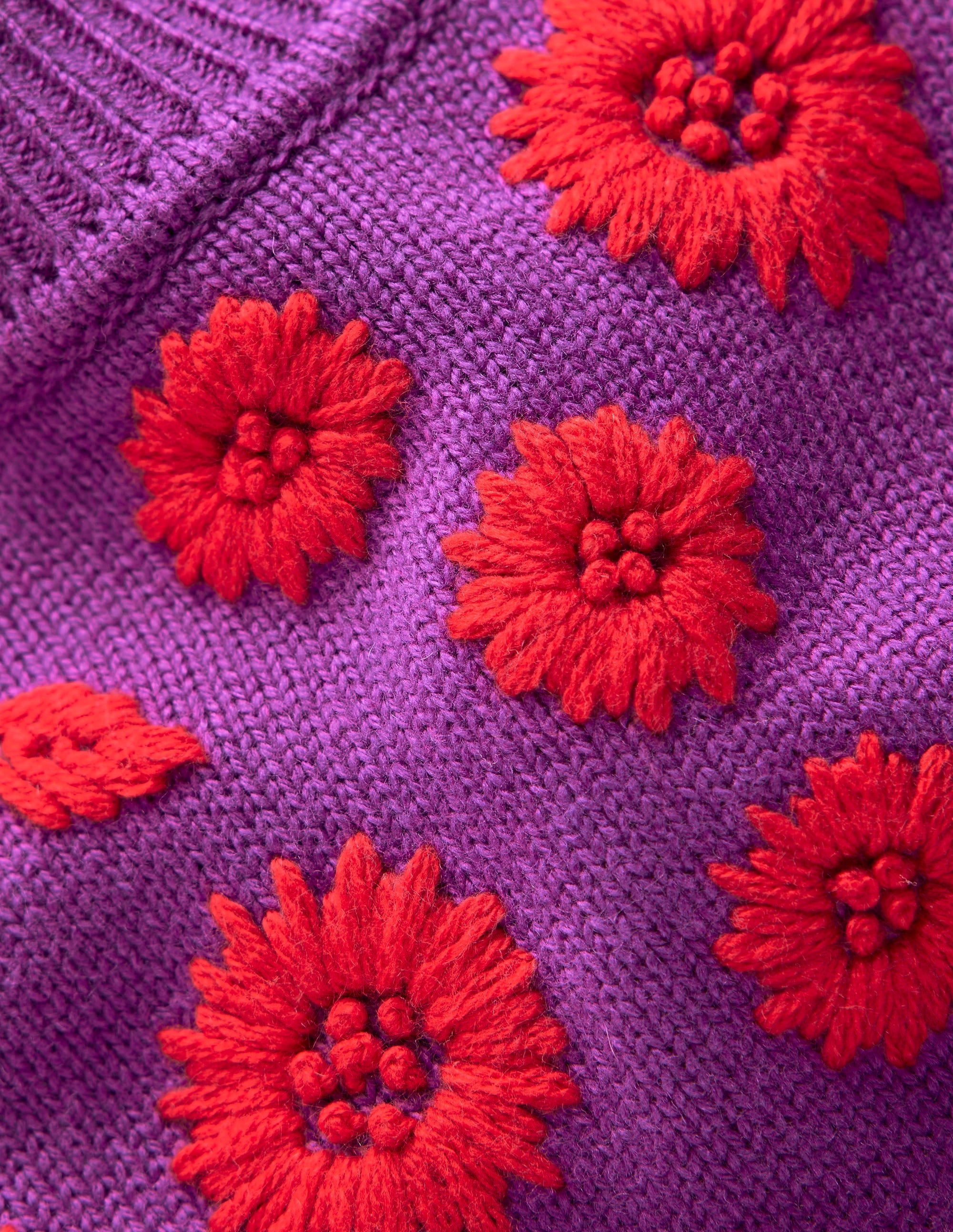 Embroidered Floral Jumper-Regal Purple - Image 6