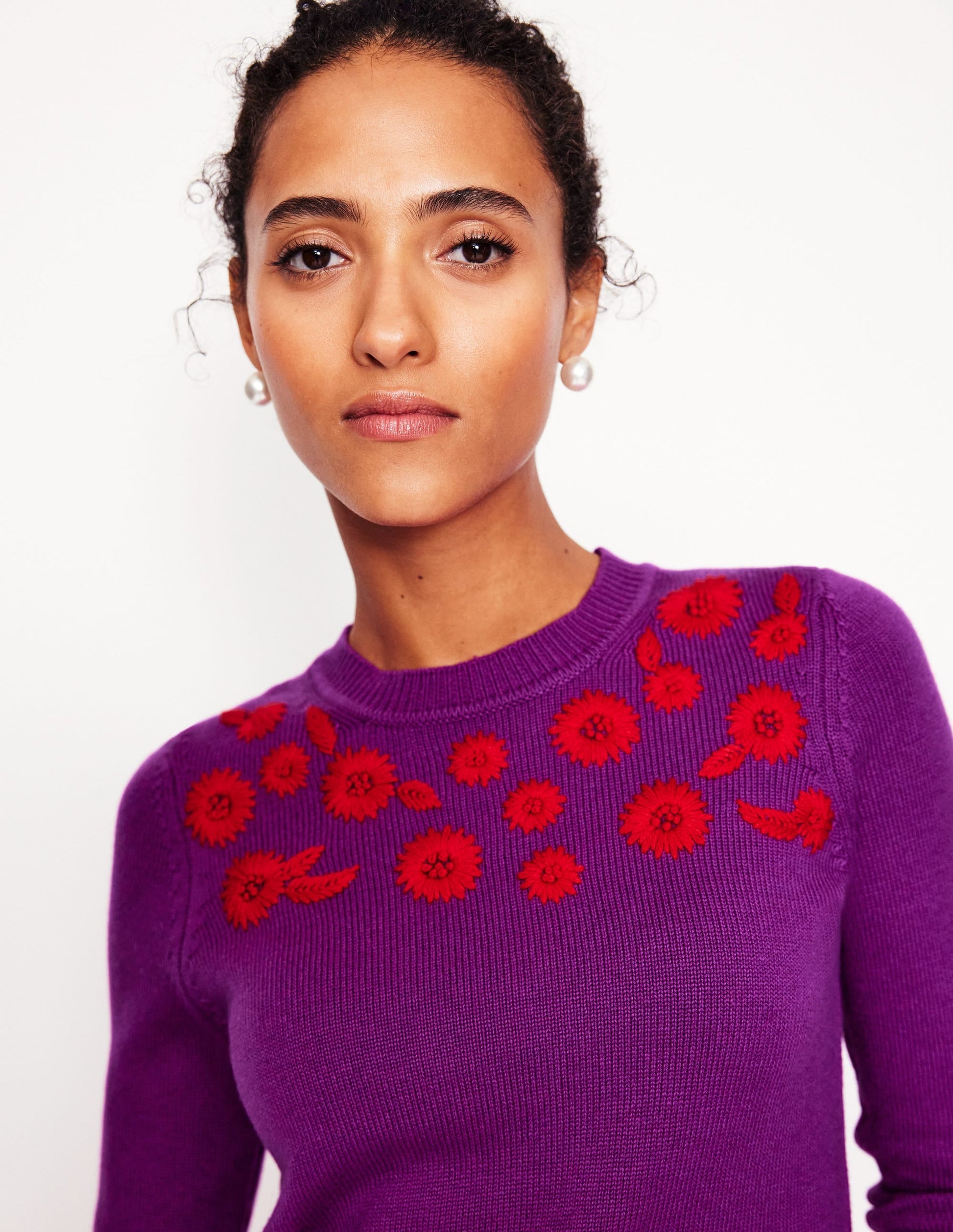 Embroidered Floral Jumper-Regal Purple-2