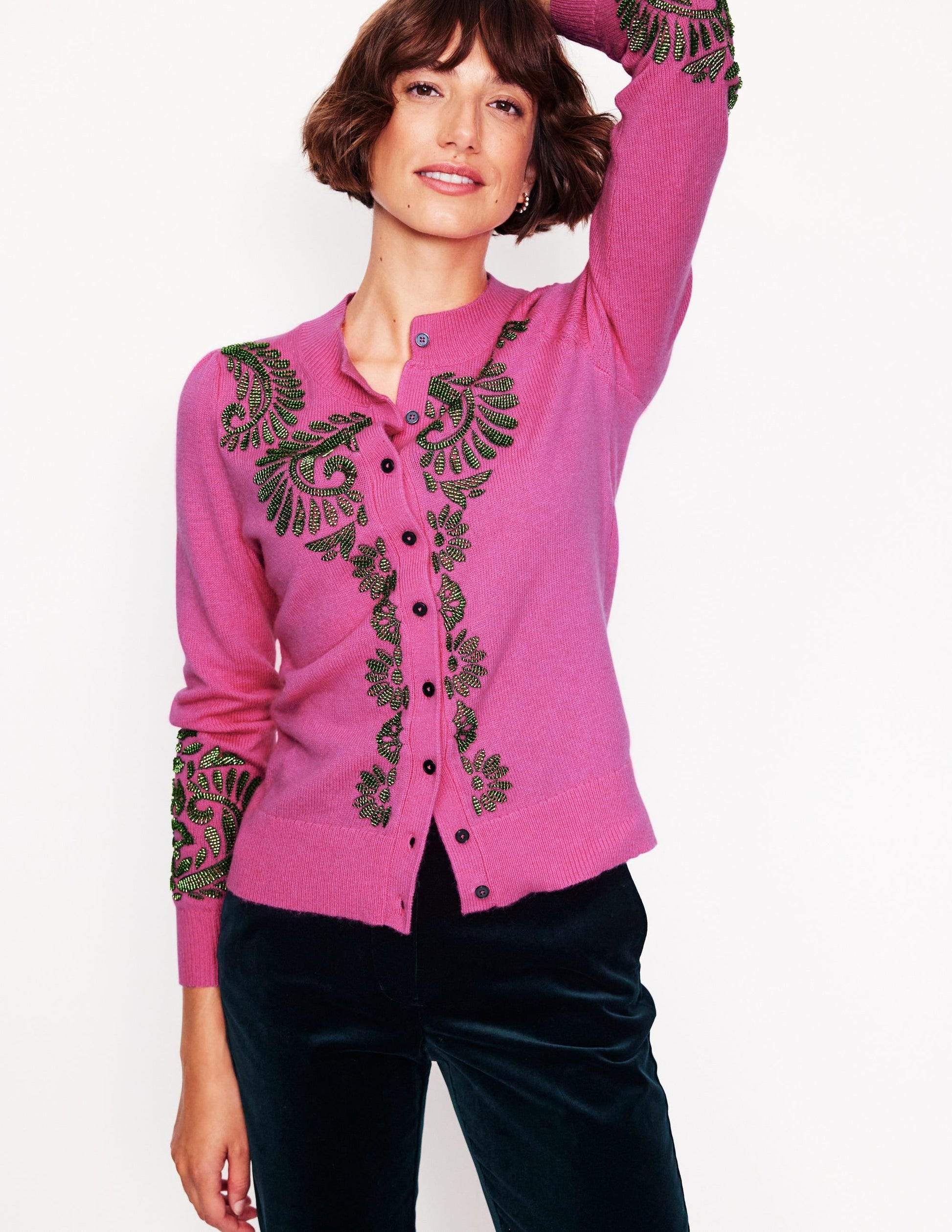 Fenella Embellished Cardigan-Party Pink-1