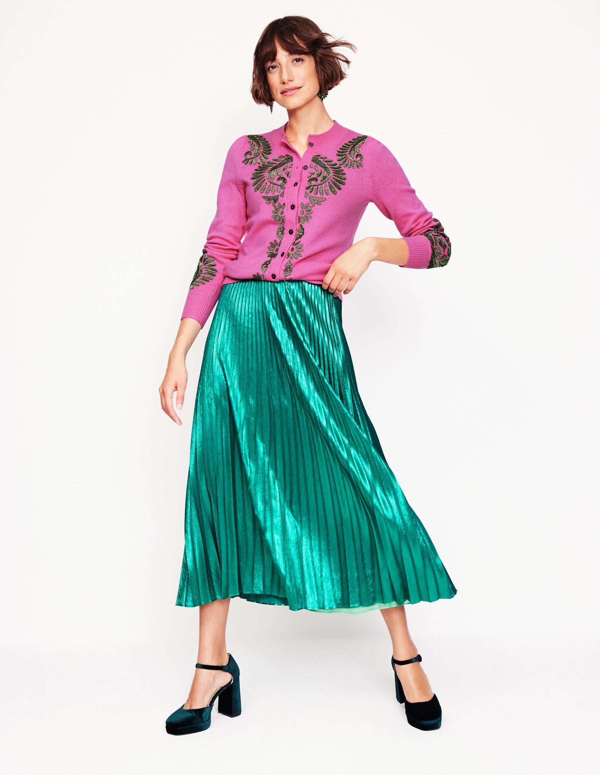Fenella Embellished Cardigan-Party Pink-5
