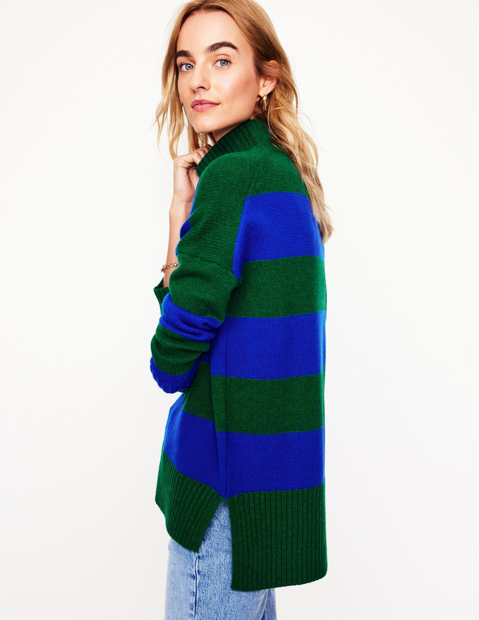 Jessica Oversized Jumper-Bavaria Green, Monarch Blue-4
