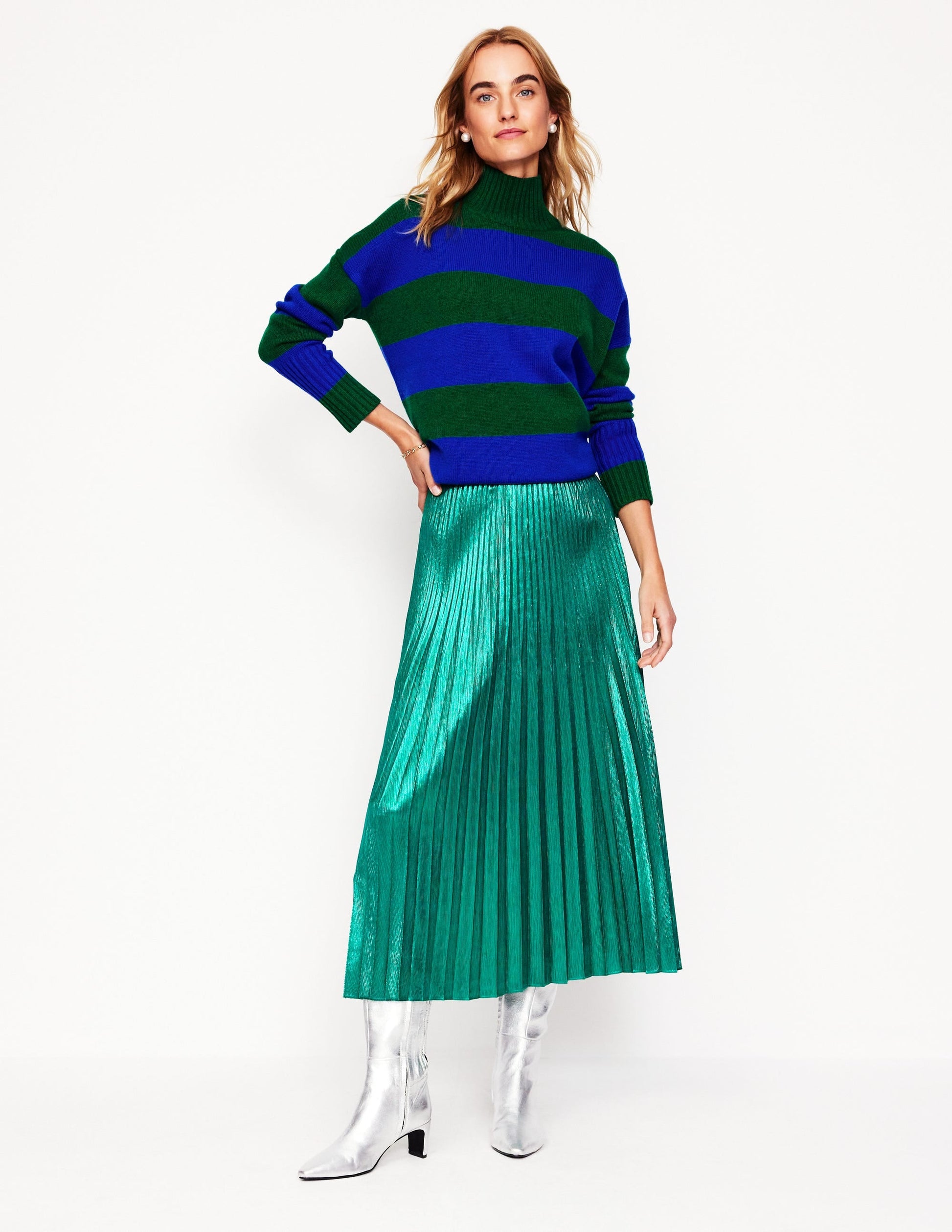 Jessica Oversized Jumper-Bavaria Green, Monarch Blue-6