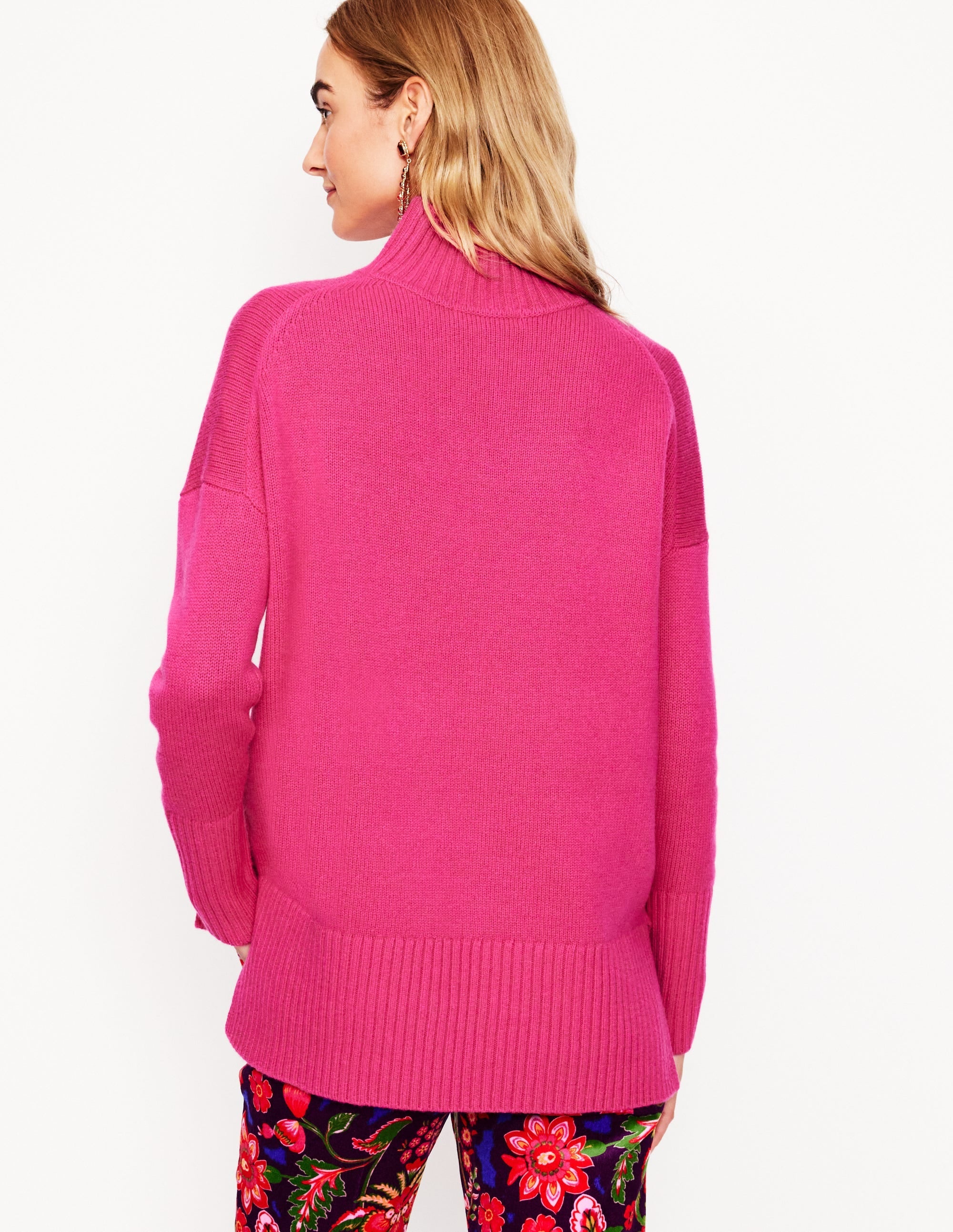 Jessica Oversized Jumper-Bright Pink - Image 3